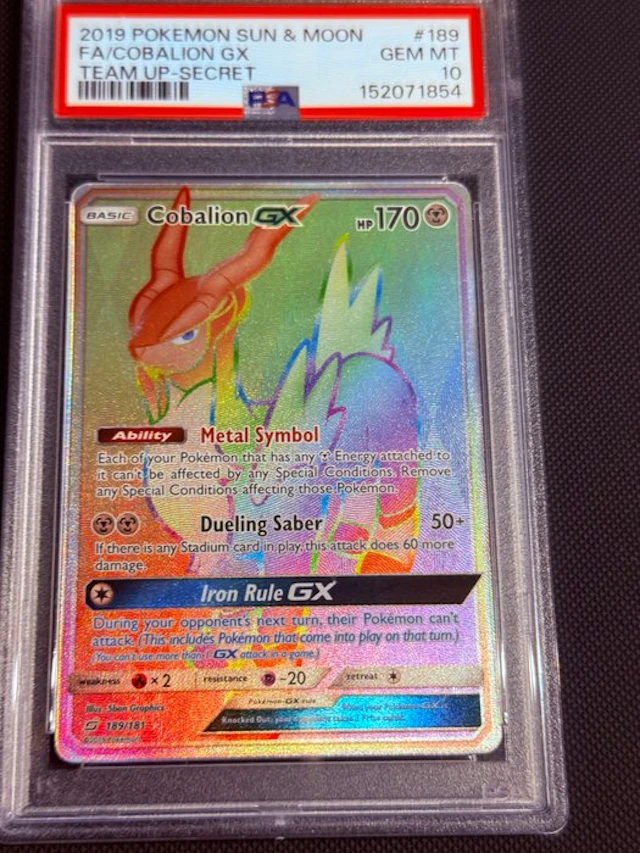 Pokémon - 1 Graded card - Cobalion 189/181 Foil, Full art - PSA 10 - Sun & Moon