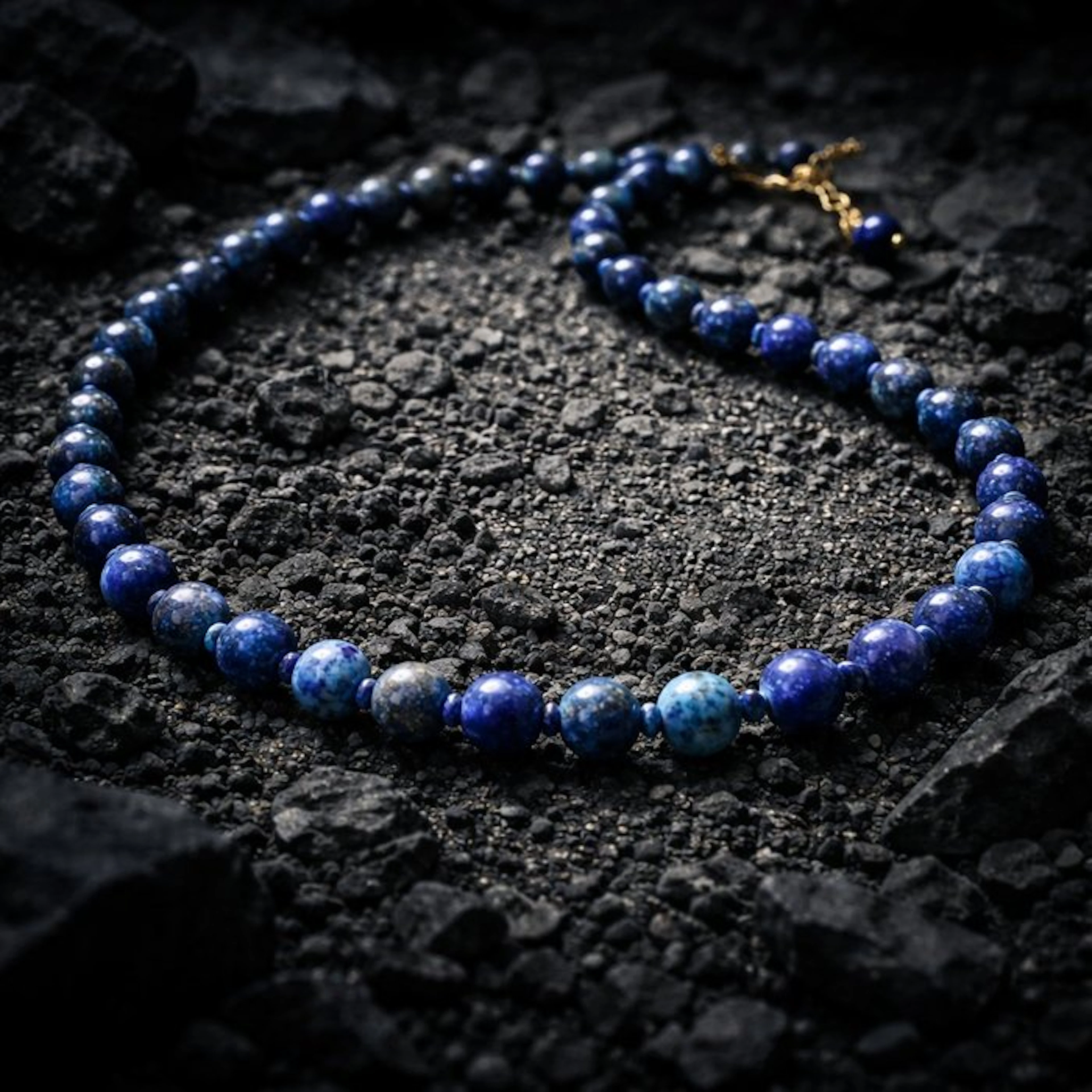 Silver - Necklace - Natural lapis lazuli