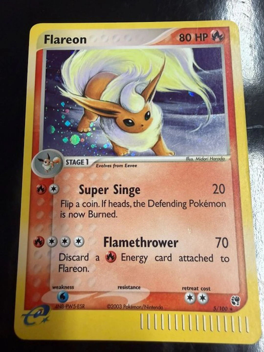 Pokémon - 1 Card - Flareon Holo - EX - EX Sandstorm