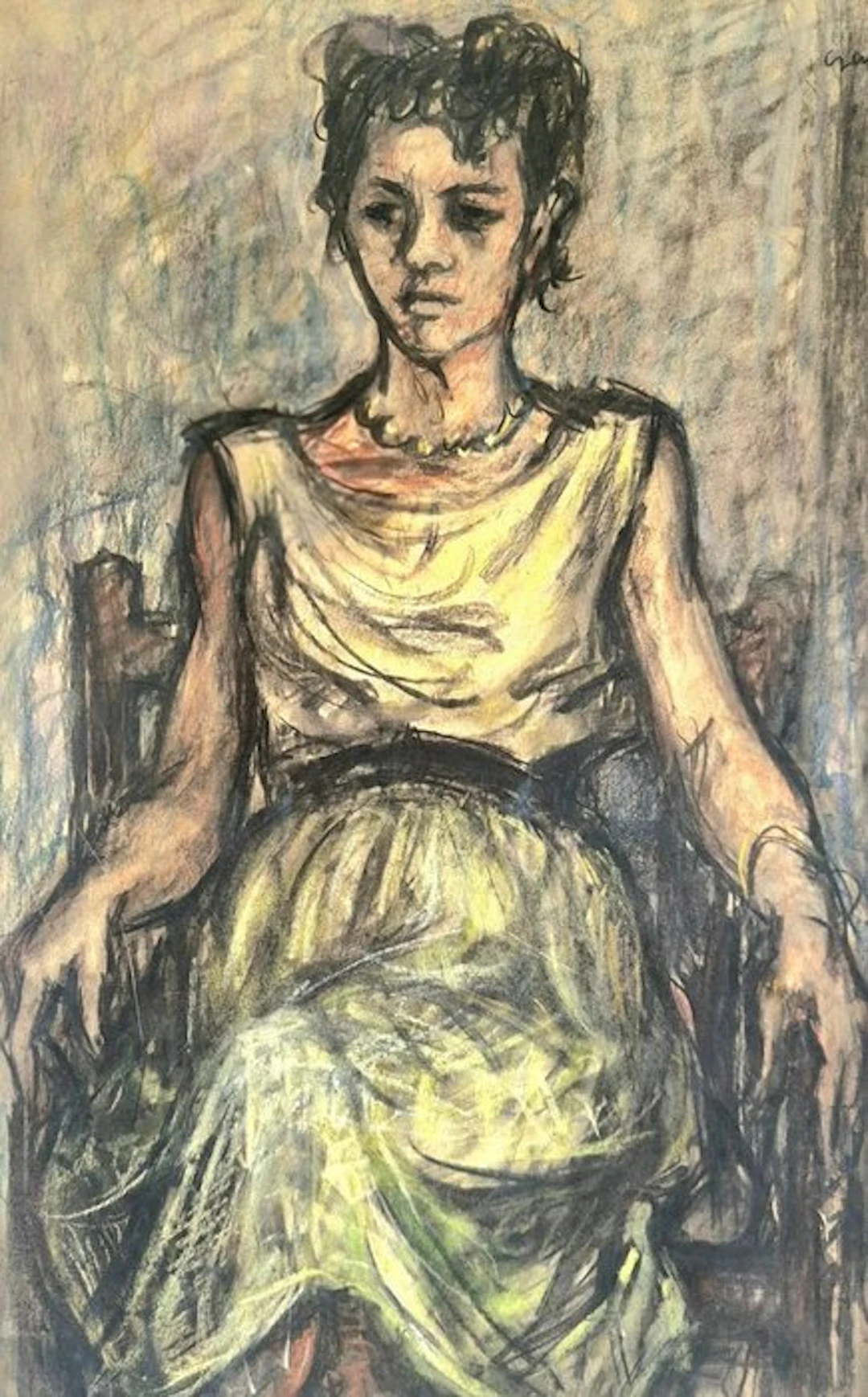 Margit Gráber (1895-1993) - Young Woman, Dressed in Yellow