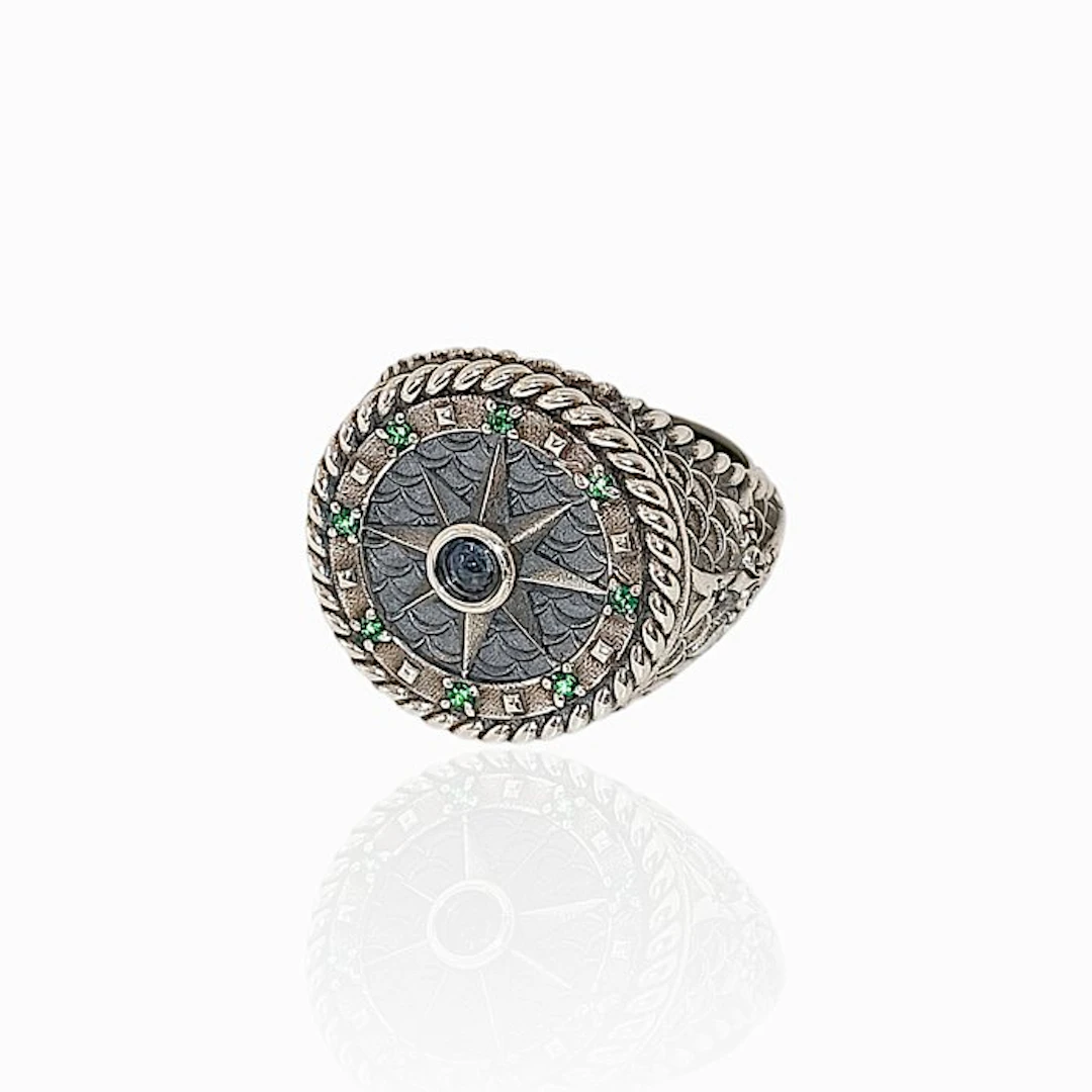 Sapphire - Silver - Ring - Handmade in Italy