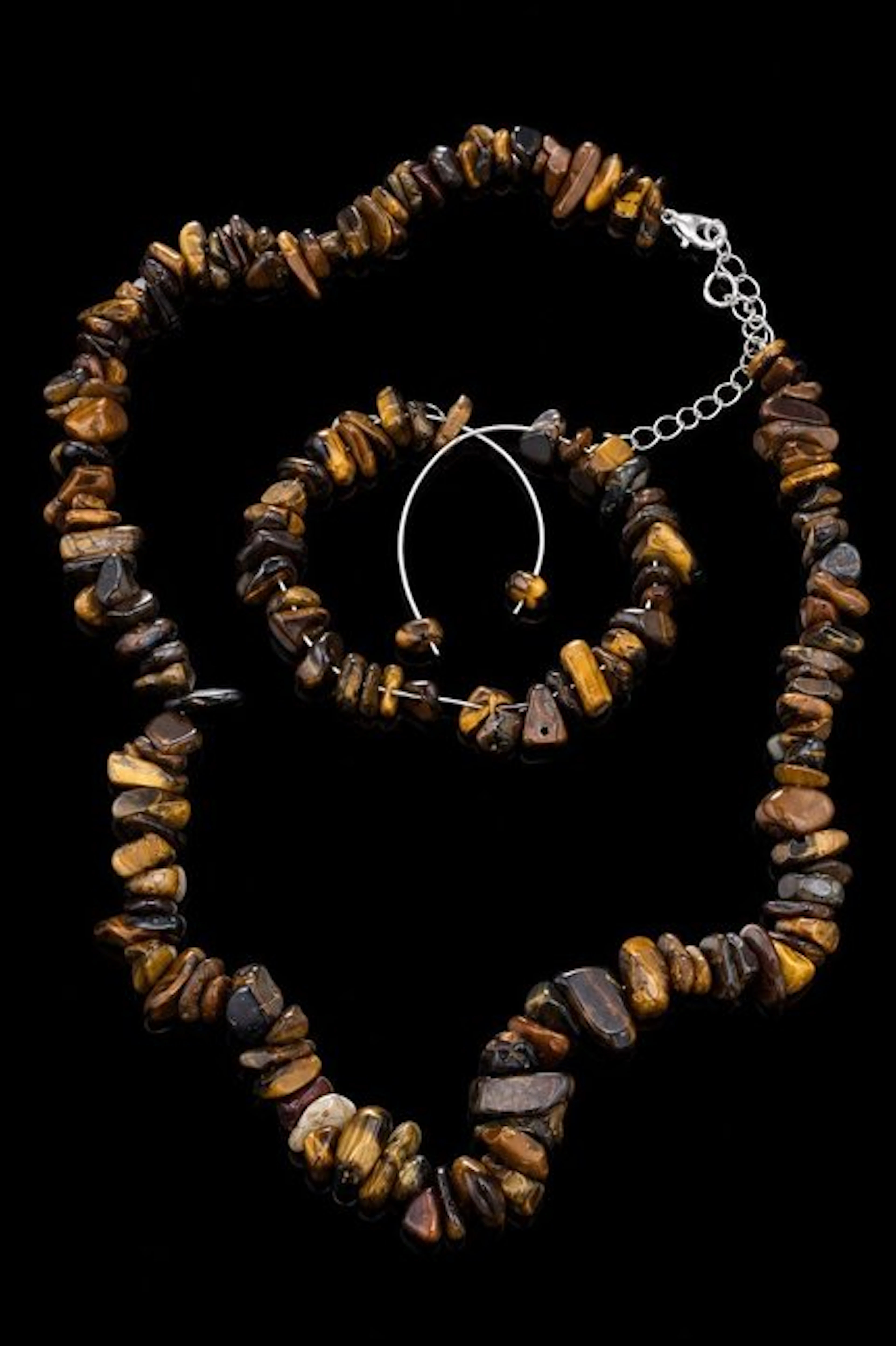 Nice handcrafted Tiger's Eye set - Necklace and Earrings...