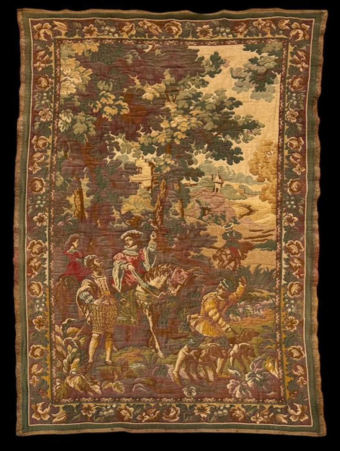 Tapestry - 187 cm - 112 cm - A lush hunting tapestry