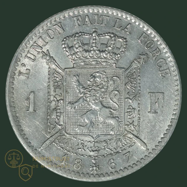 Belgium. Leopold II. 1 Franc 1867 (Fr.) KWALITEIT (No reserve price)