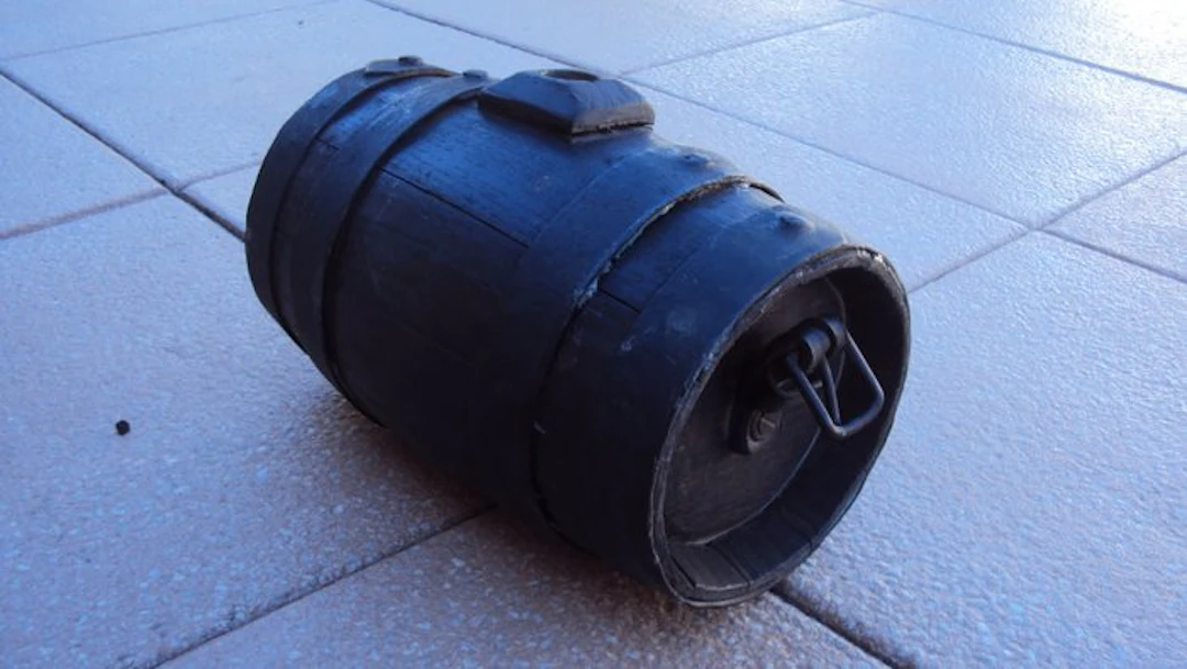 France - An old small gunpowder barrel for a cannon