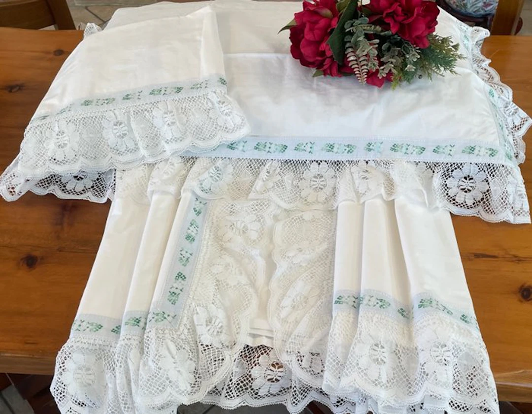 merletto pizzo tombolo lavoro fatto a mano - Bed sheet...