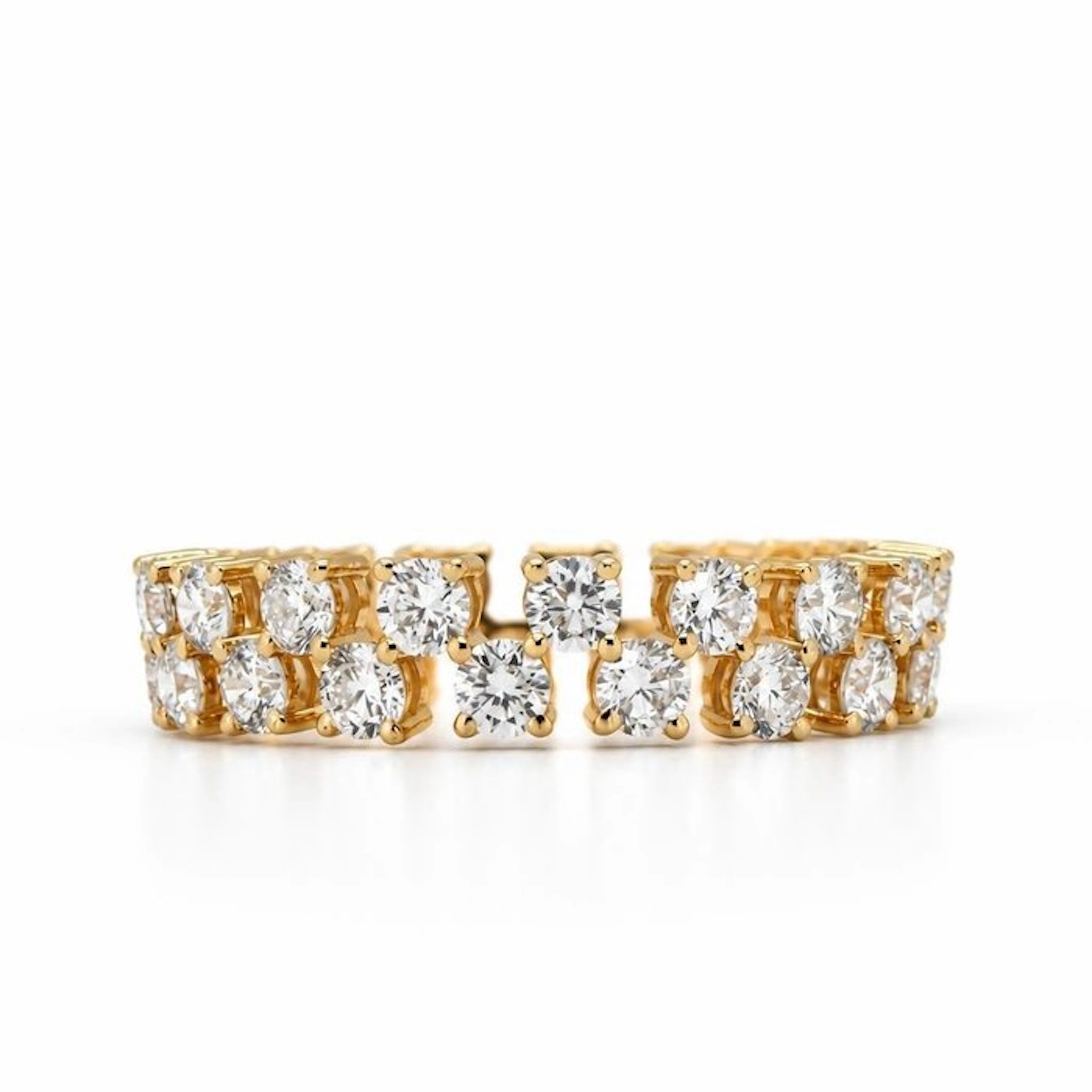 No reserve price - Ring - 14 kt. Yellow gold - 2.25ct. tw. Diamond (Lab-grown)