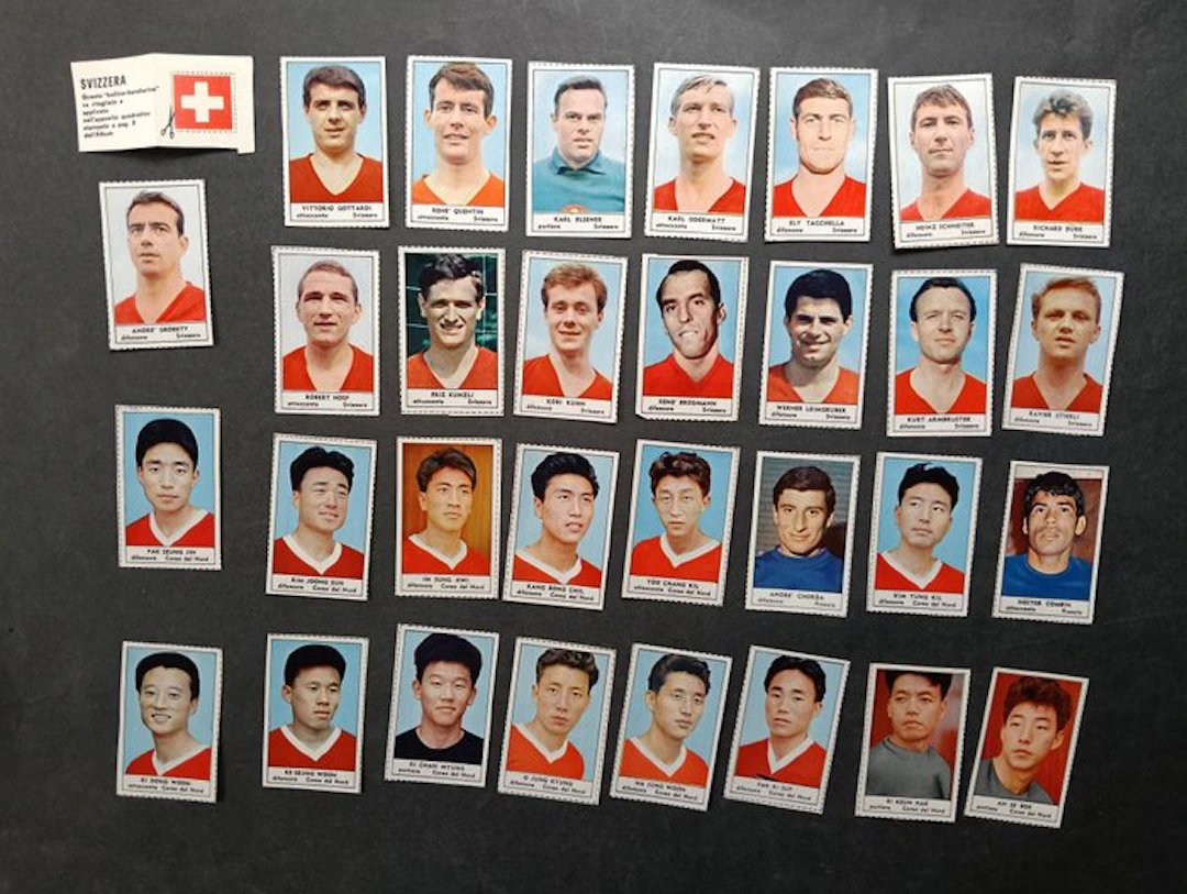Calciatori Tempo England ’66 31 Figurine Svizzera Corea...