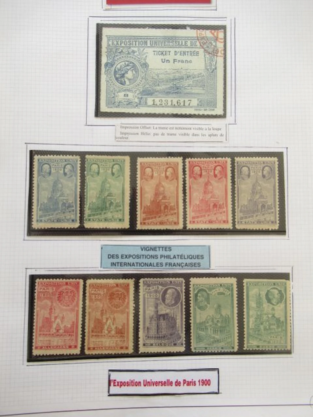 France 1900 - Rare collection of vignettes from the Paris World's Fair