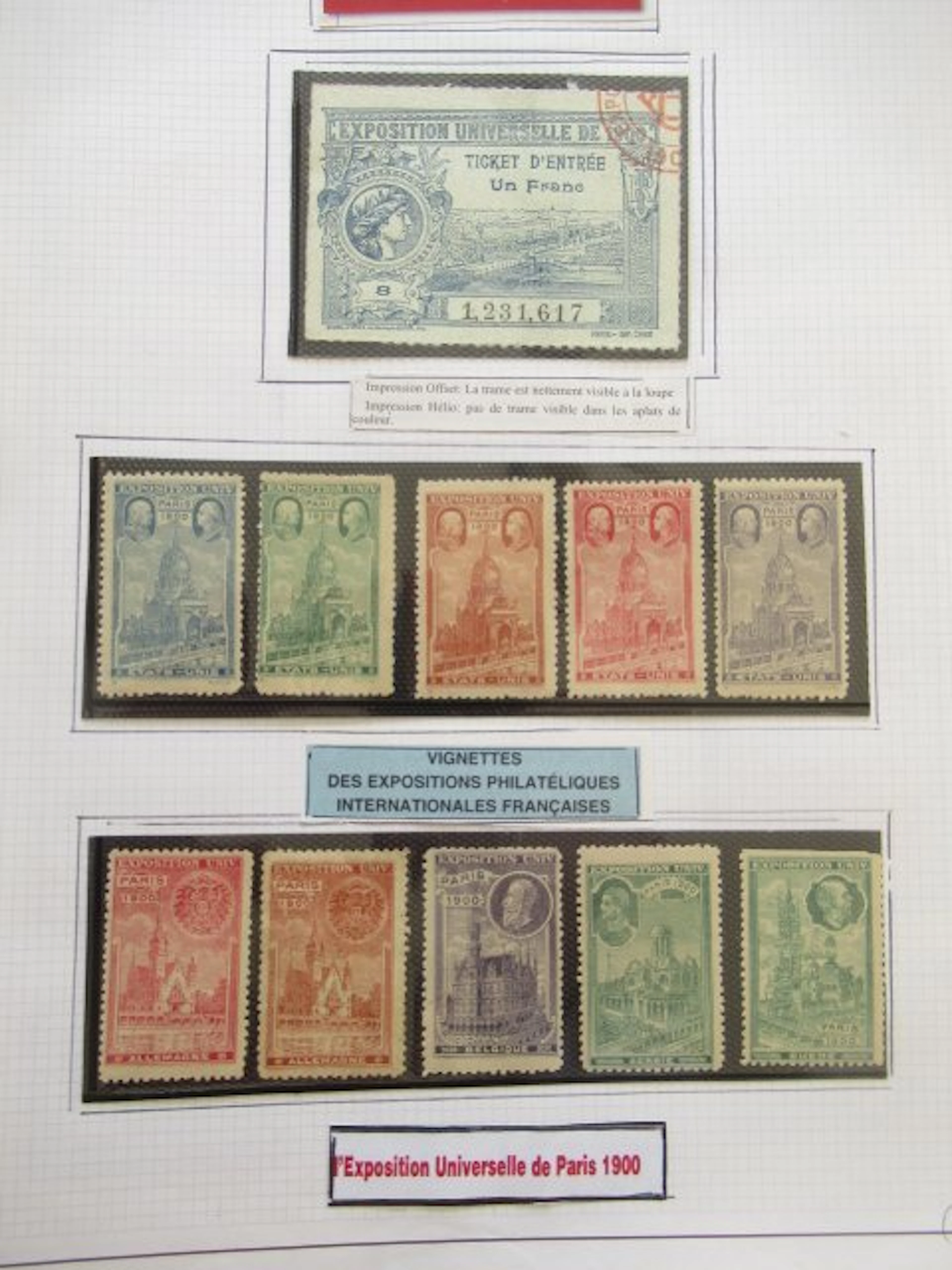 France 1900 - Rare collection of vignettes from the Paris World's Fair