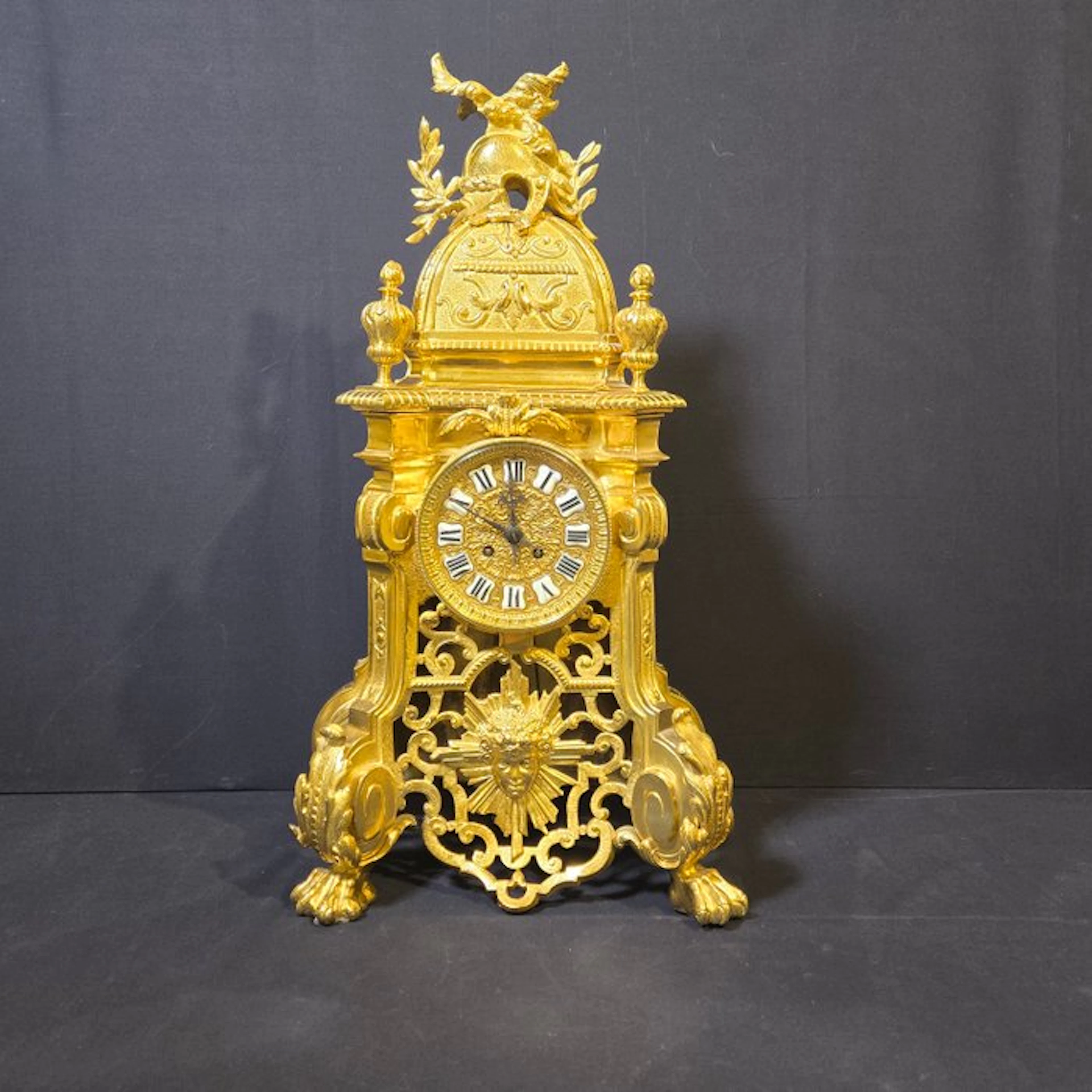 Table clock Louis XIV Style - Gilt bronze - 1850-1900 - Top in gold