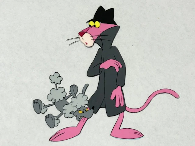 Friz Freleng - Original animation cel and drawing of Pink...