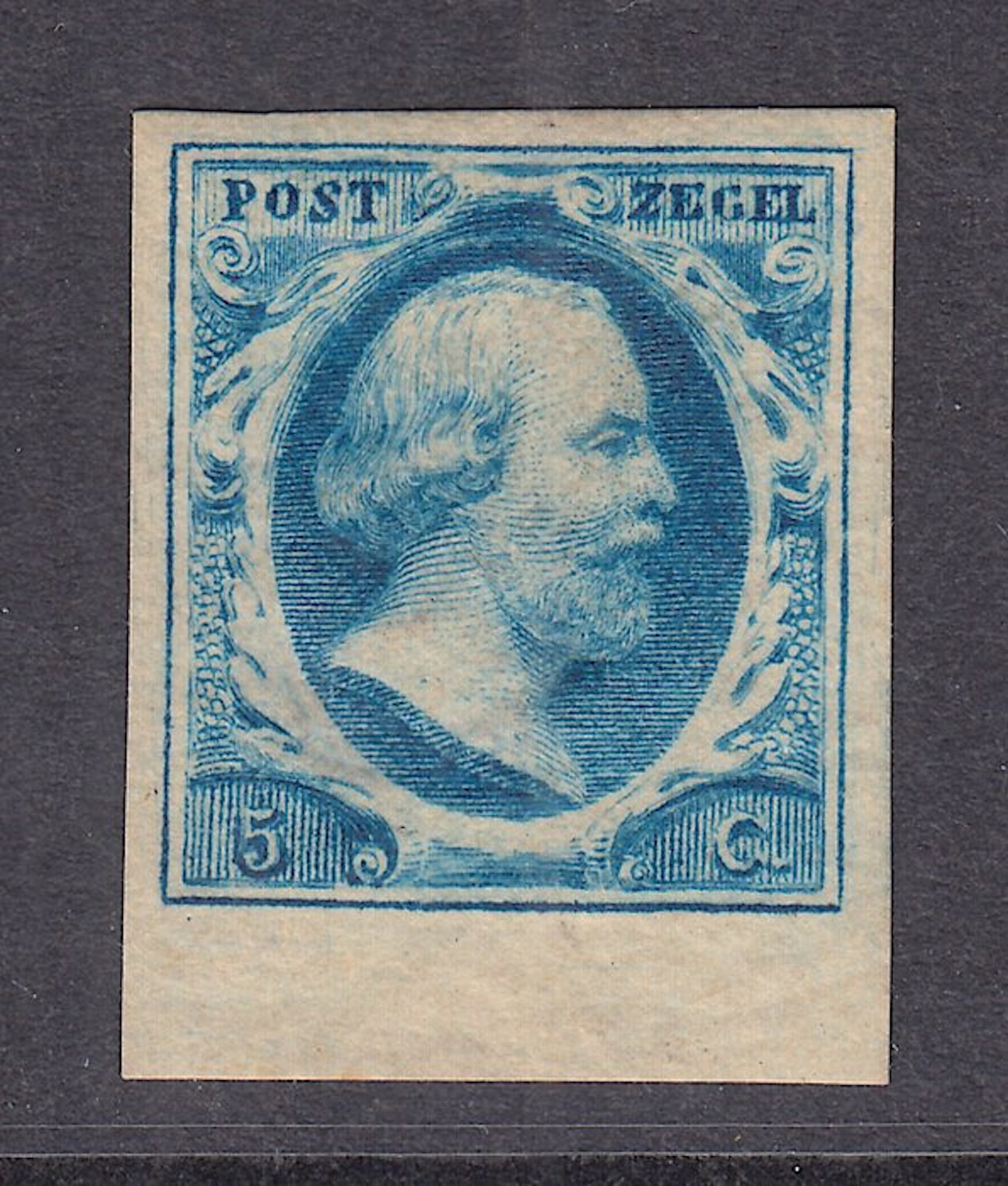 Netherlands 1852 - King William III, border piece - NVPH 1