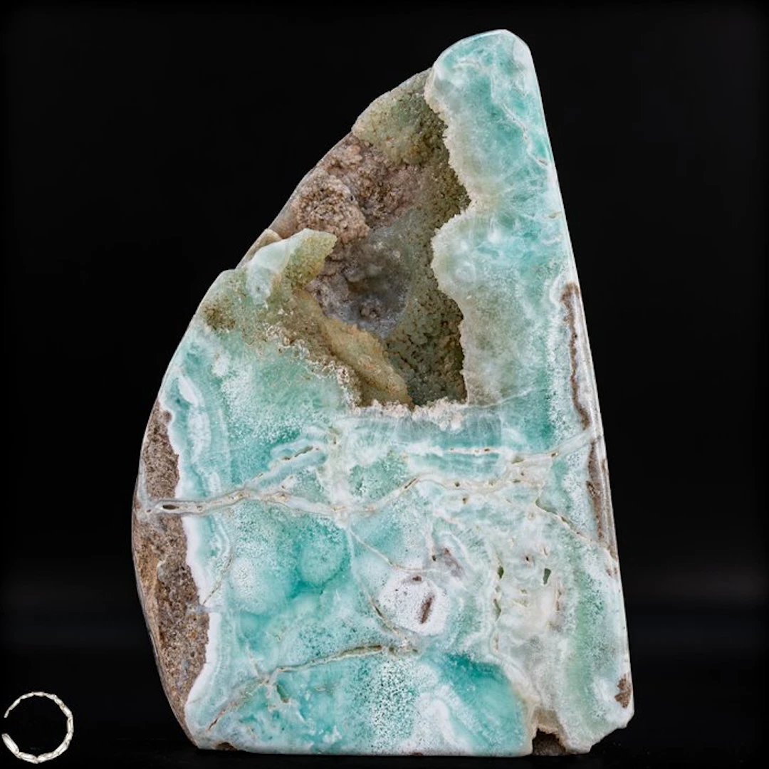 Natural blue-green aragonite freeform from Pakistan- 1168.69 g