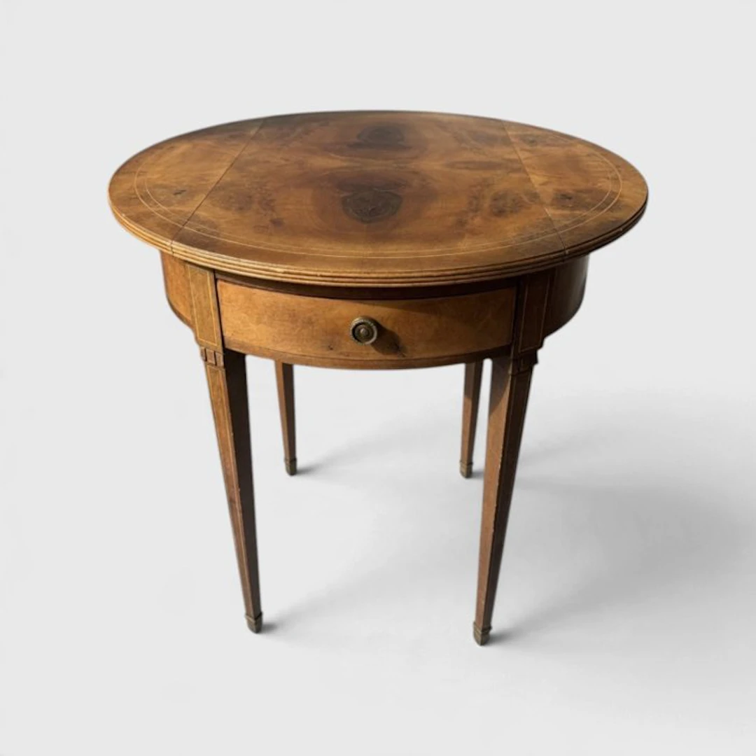 Table - George III Mahogany Bowfront Side Table - Wood, Brass