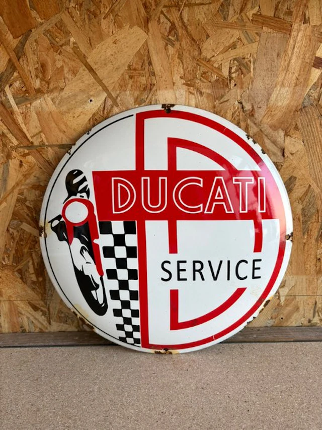 Ducati - Magnificent enameled plaque - DUCATI - Vintage - Enamel plate - Steel