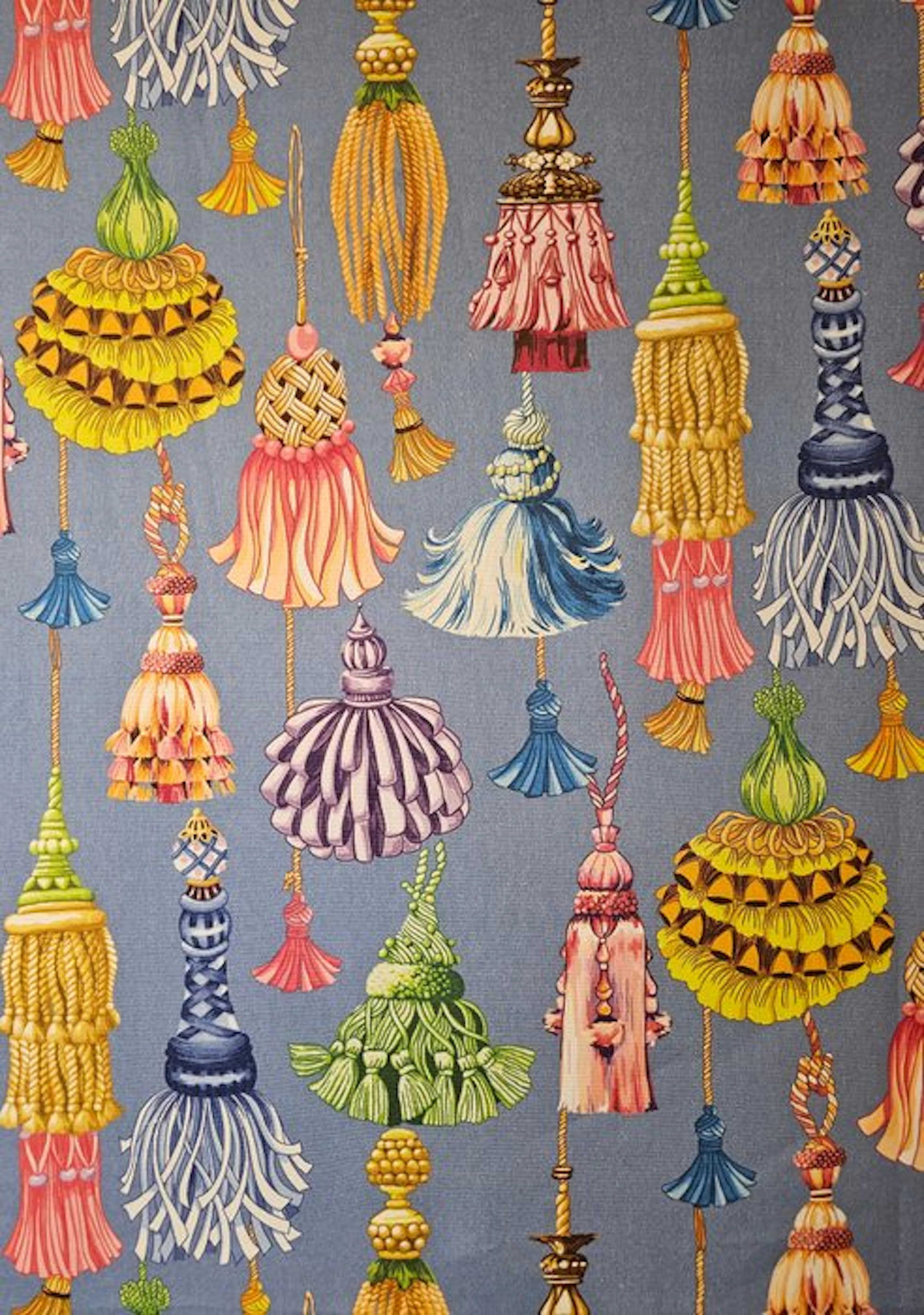 Original fabric with colorful tassels