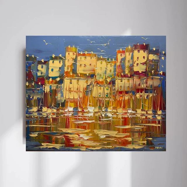 Janusz Kik (1956) - Ville Au Bord De La Baie
