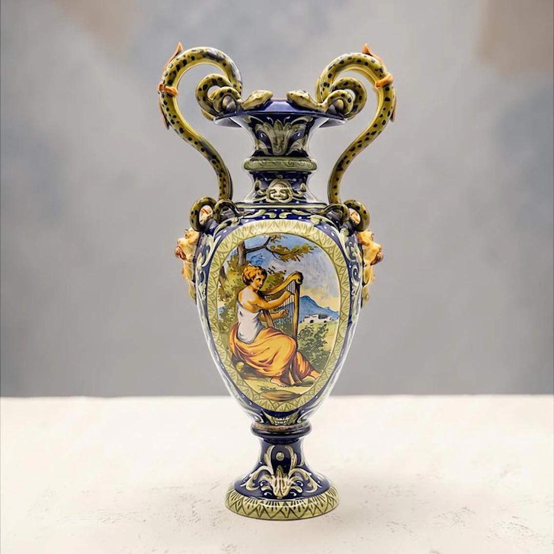 Molaroni Pesaro - Vase - Majolica - Large Vase - 47 cm...