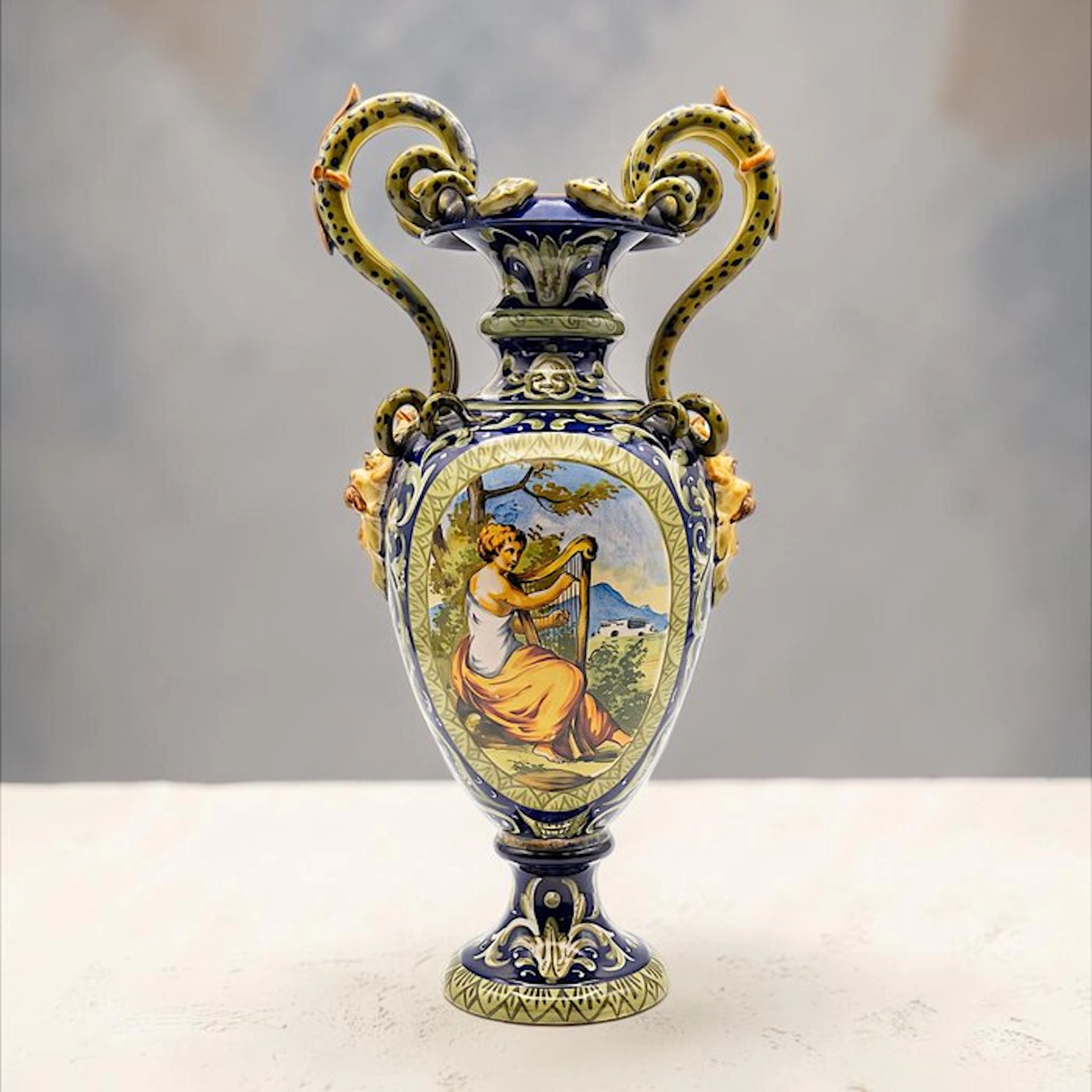 Molaroni Pesaro - Vase - Majolica - Large Vase - 47 cm...