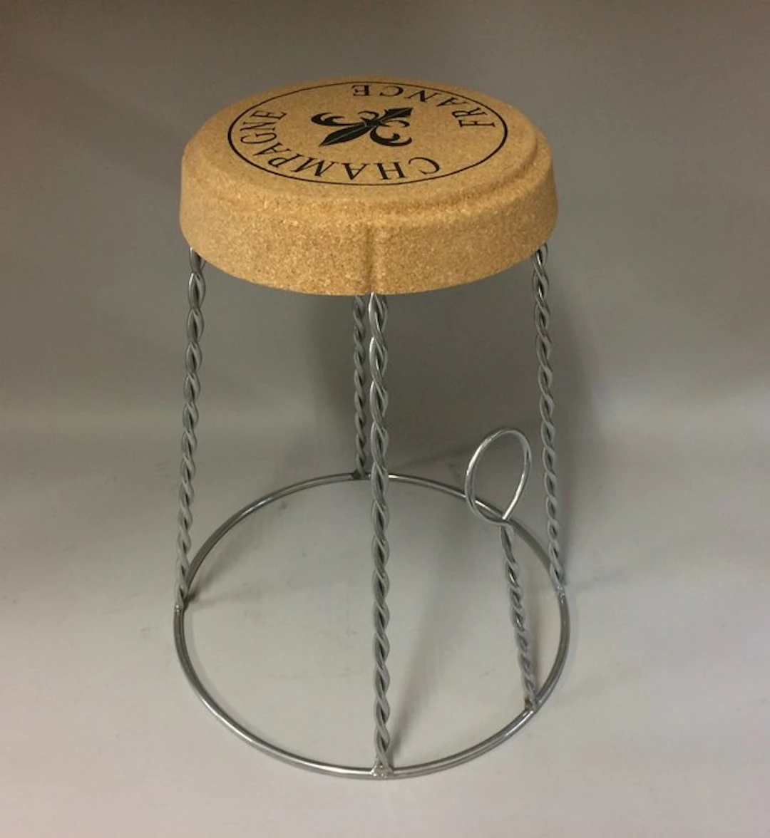Stool - Champagne Cork - Cork and metal