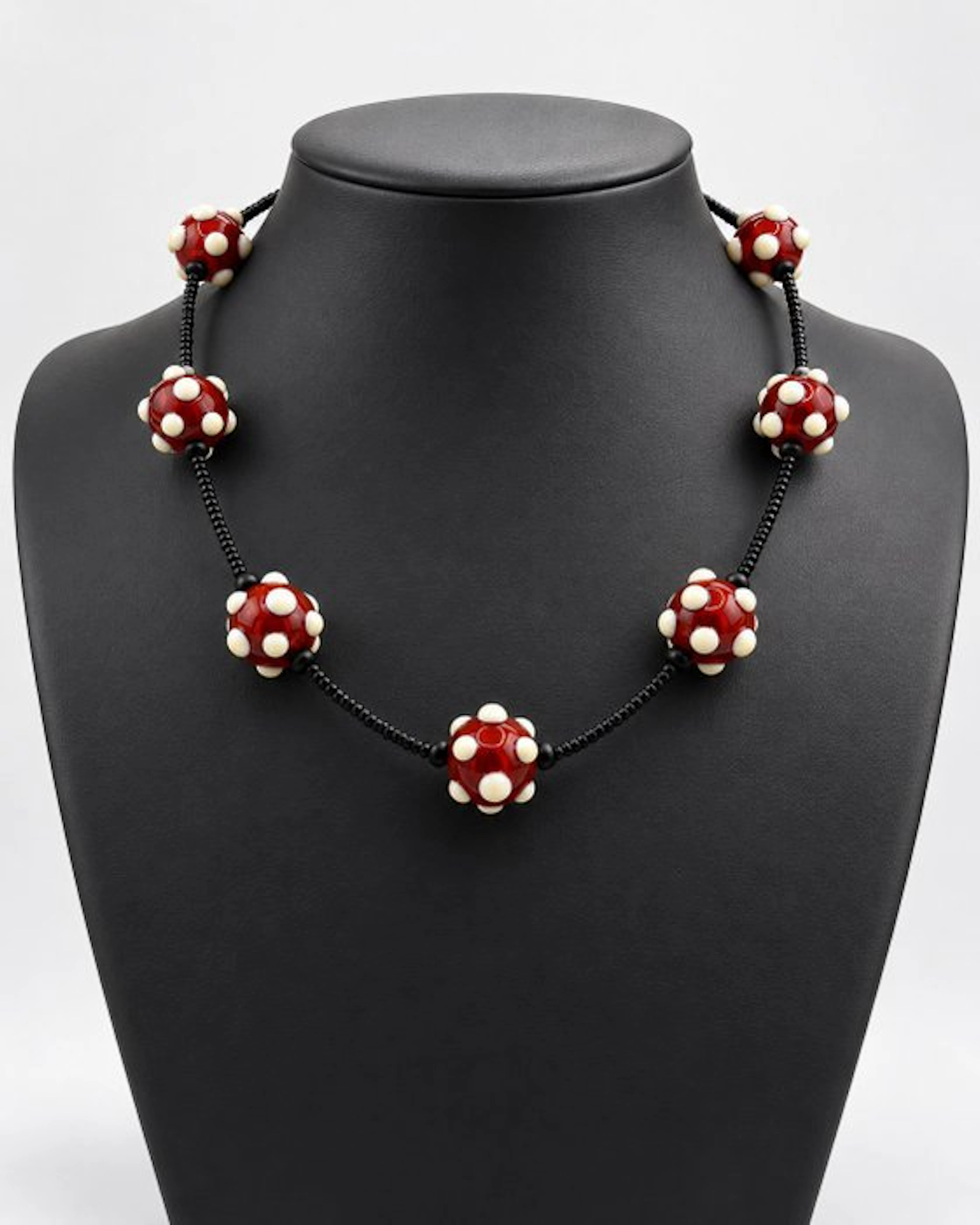 Murano glass - Necklace - brown and ivory glass