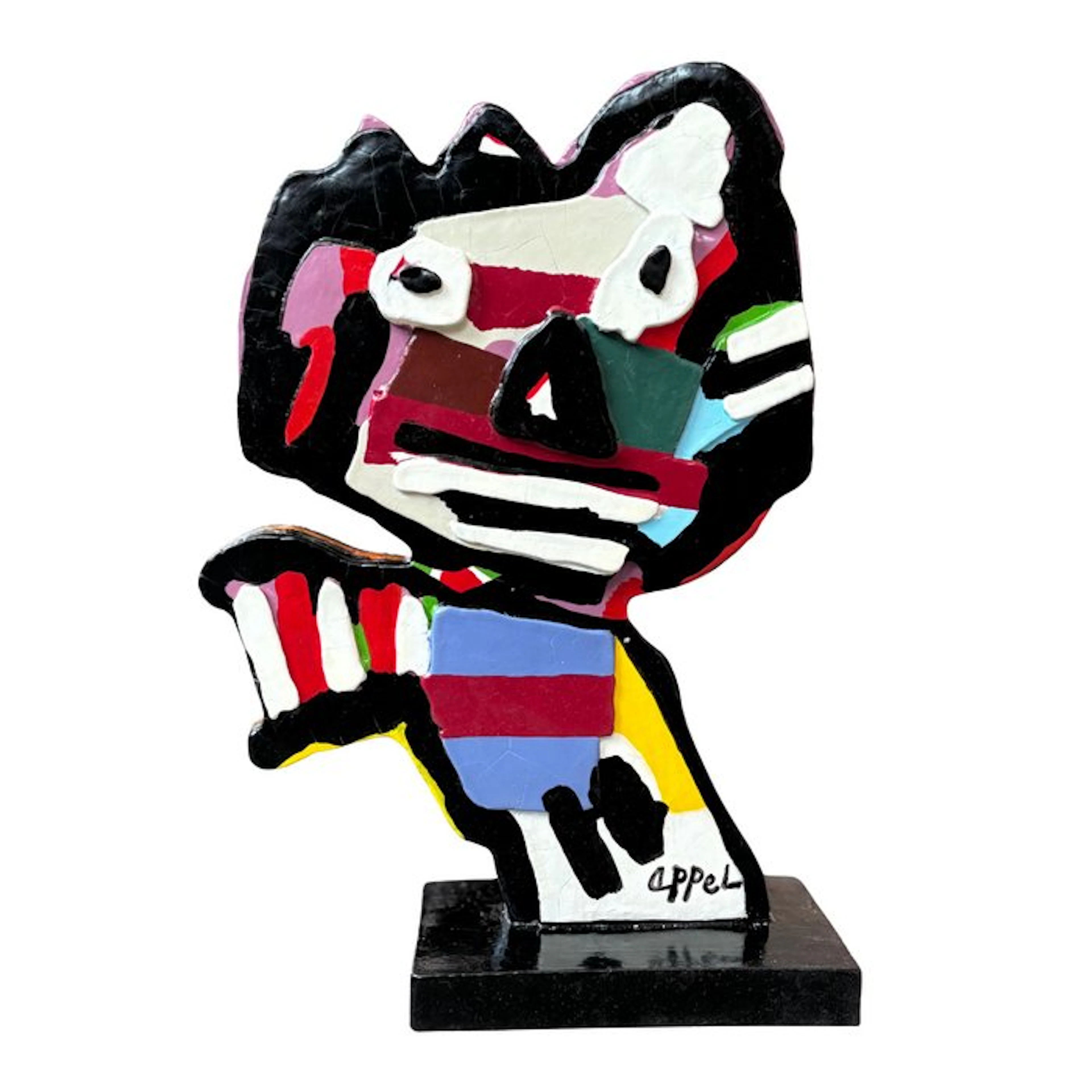 Karel Appel (1921-2006) - Sculpture, Face - 30 cm - Creamware - 2000