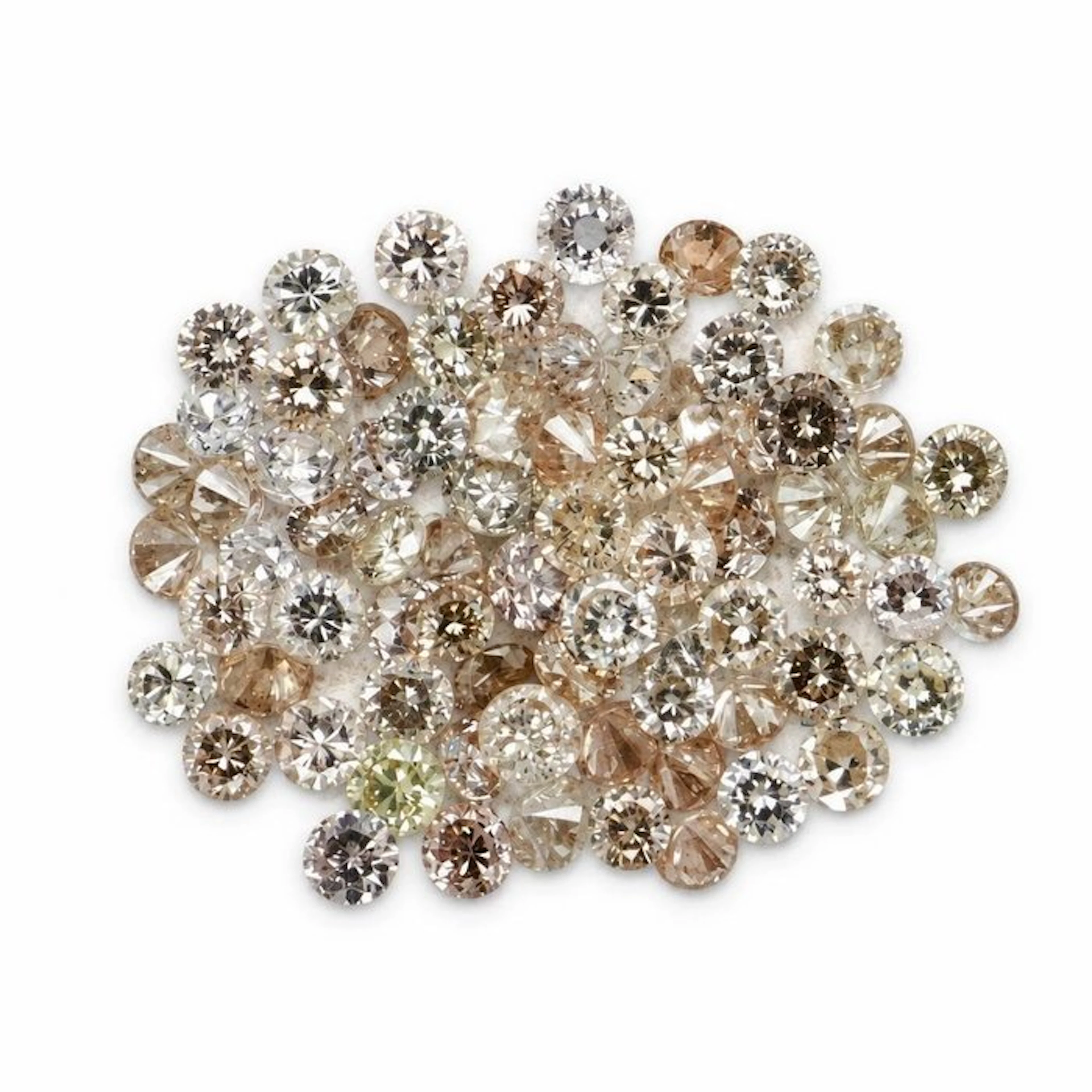 No reserve price - 75 pcs Diamond (Natural) - 1.12 ct - Round - VS1