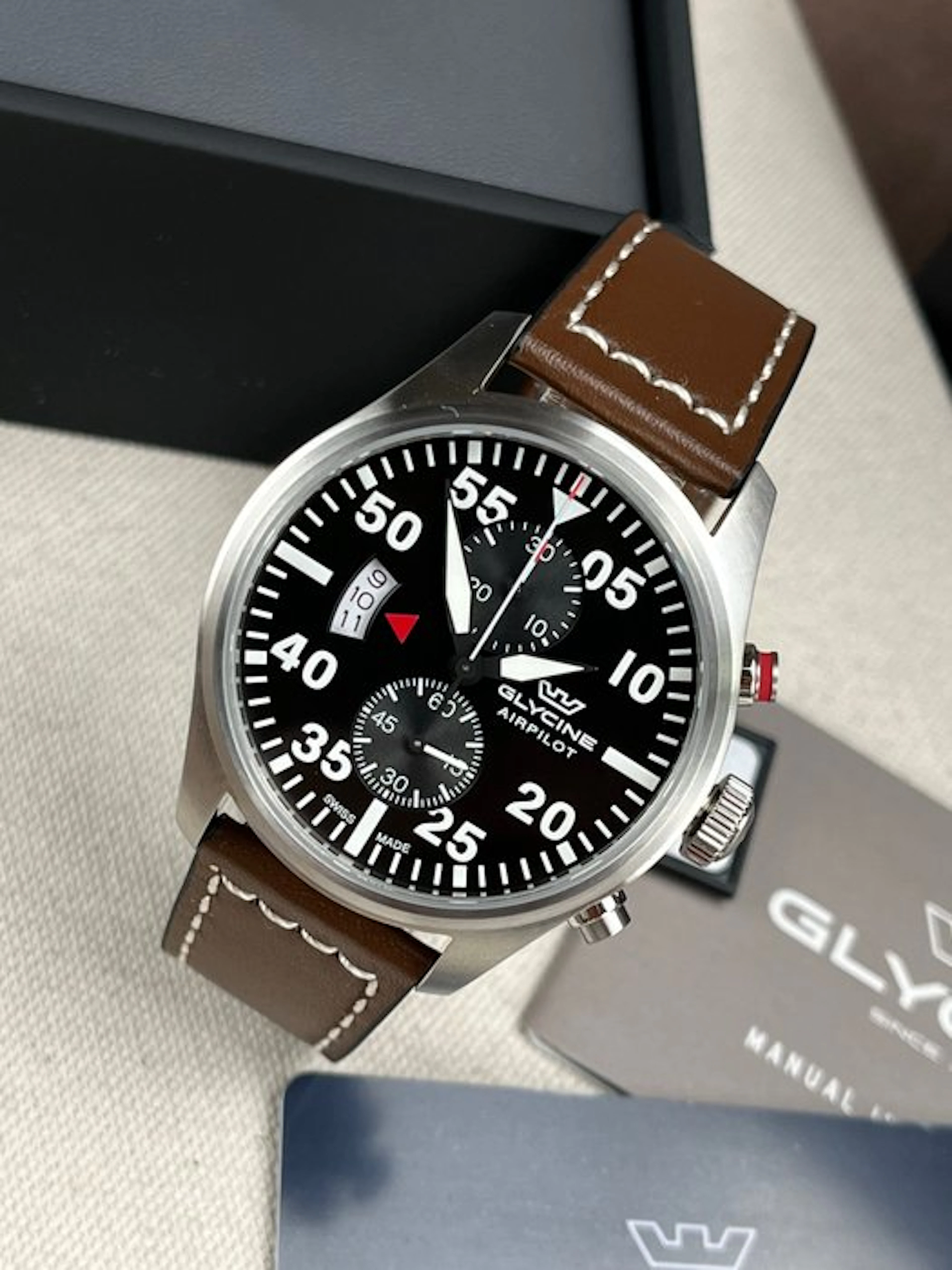 Glycine - Airpilot Chronograph Date Black - GL0358 - Men - 2020-2025