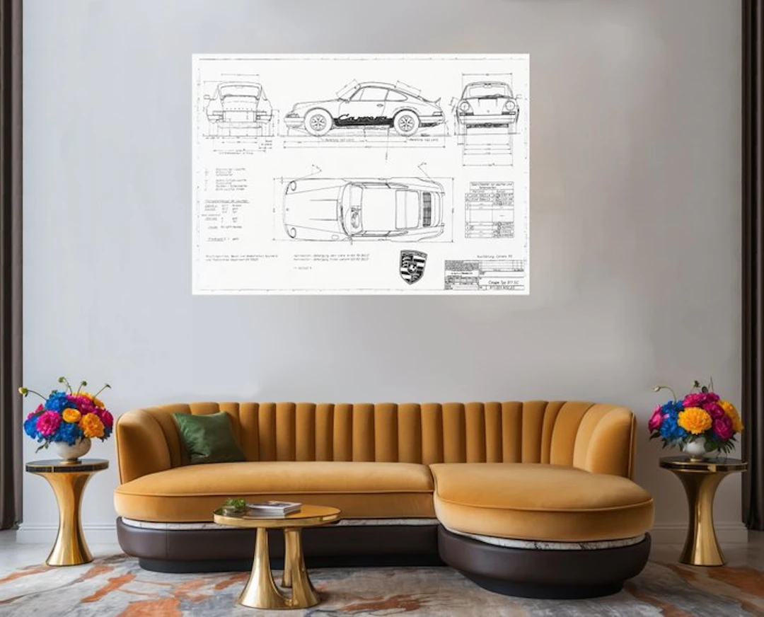 Technical Drawing - Porsche - 911 SC