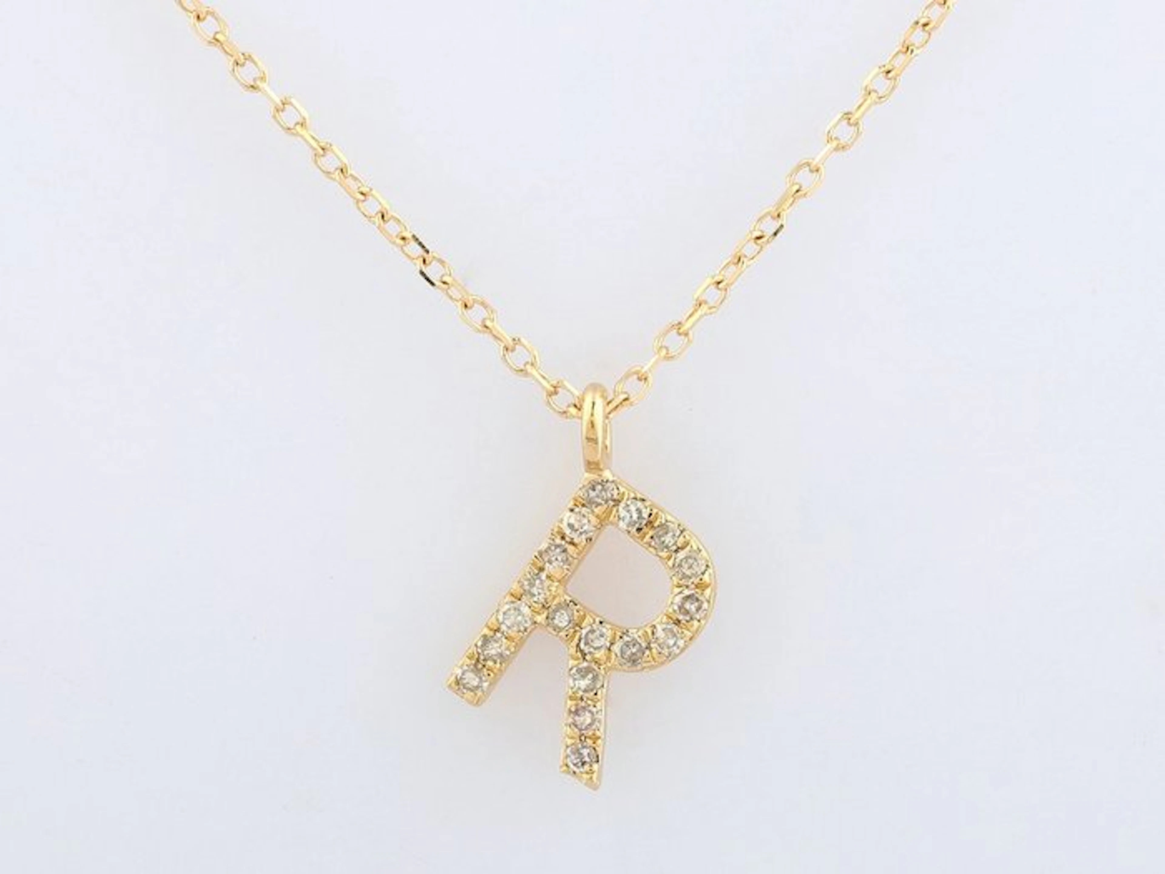 Necklace with pendant - 14 kt. Yellow gold - 0.08ct. tw. Diamond (Natural)