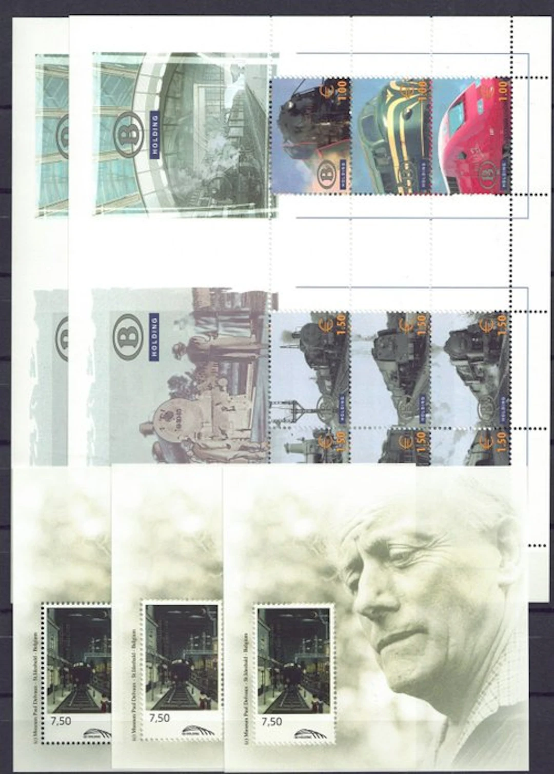 Belgium - Collection of various toothed TRV blocks, ideal for subdividing.