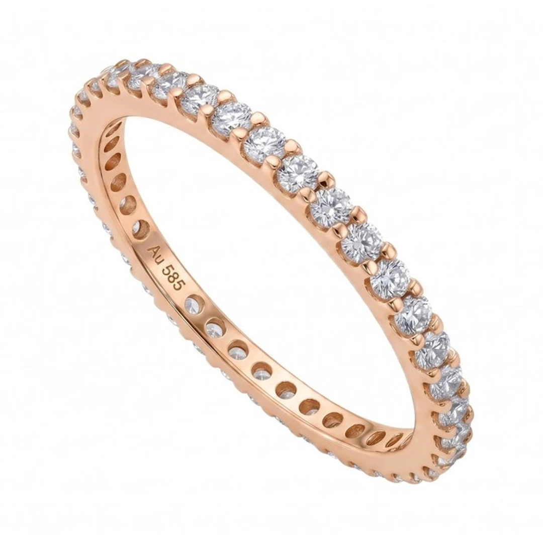 No reserve price - Ring - 14 kt. Rose gold - 0.42ct. tw. Diamond (Natural)