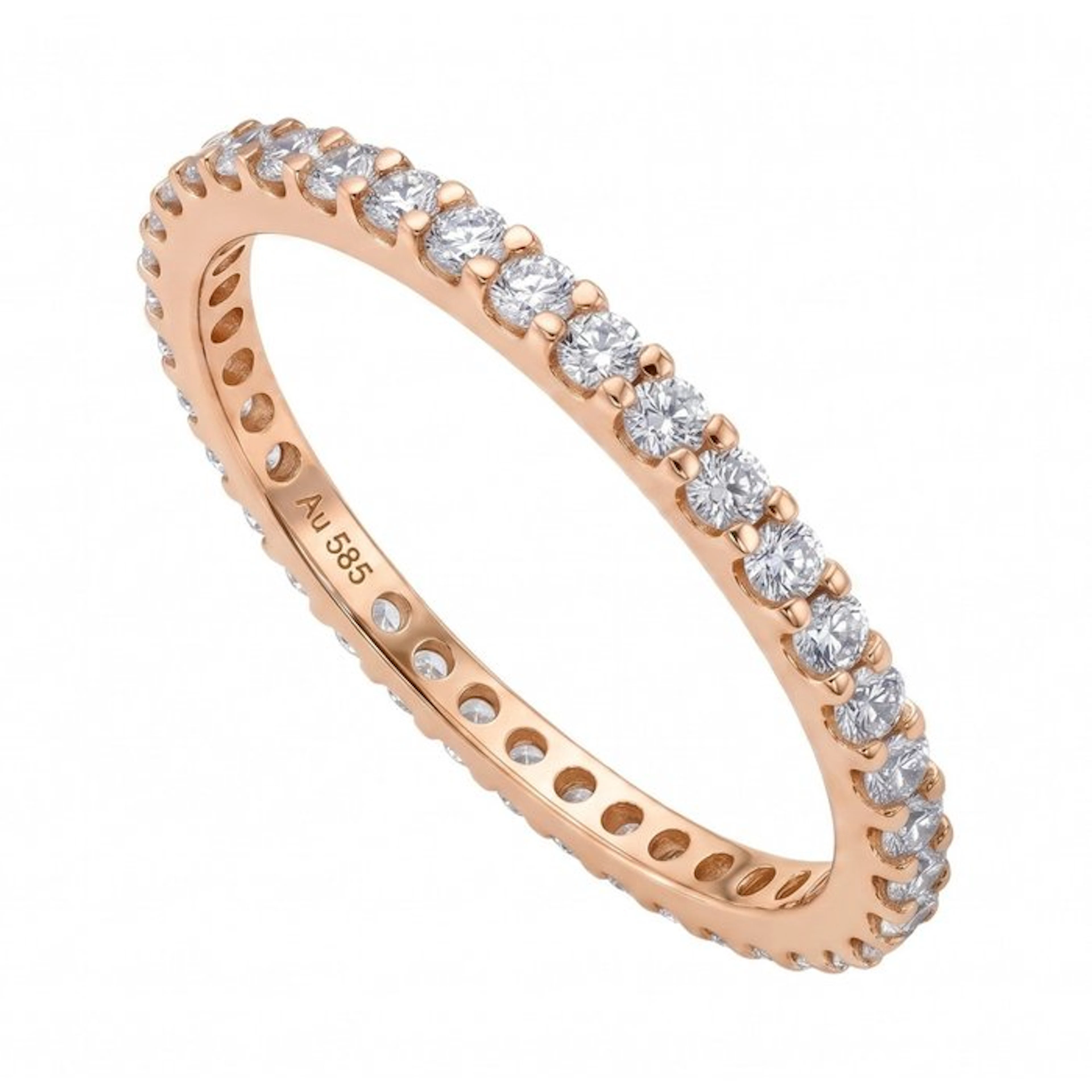 No reserve price - Ring - 14 kt. Rose gold - 0.42ct. tw. Diamond (Natural)
