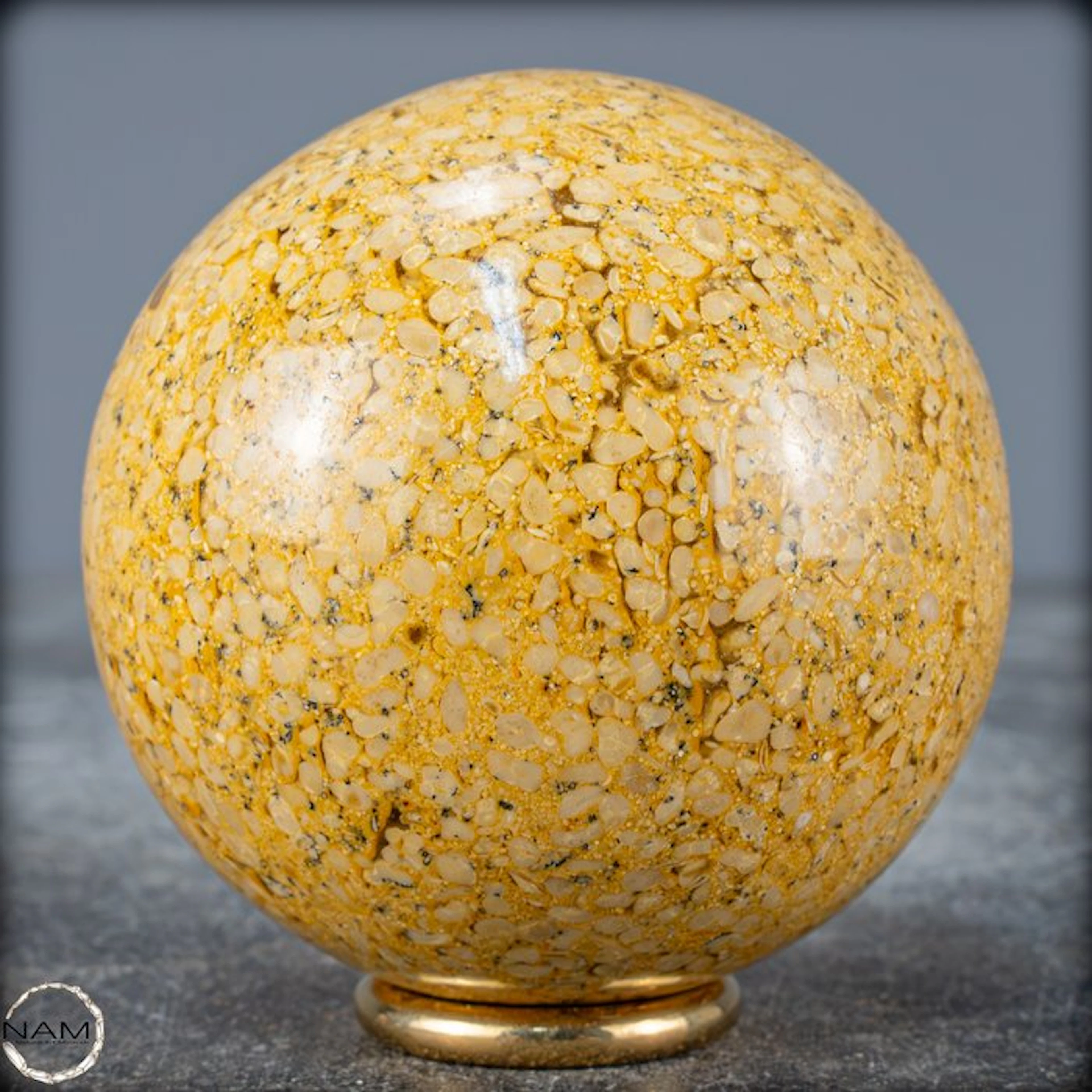 Very Rare Natural Petrified Atlasaurus Dino Bone Sphere, Top Quality- 398.17 g