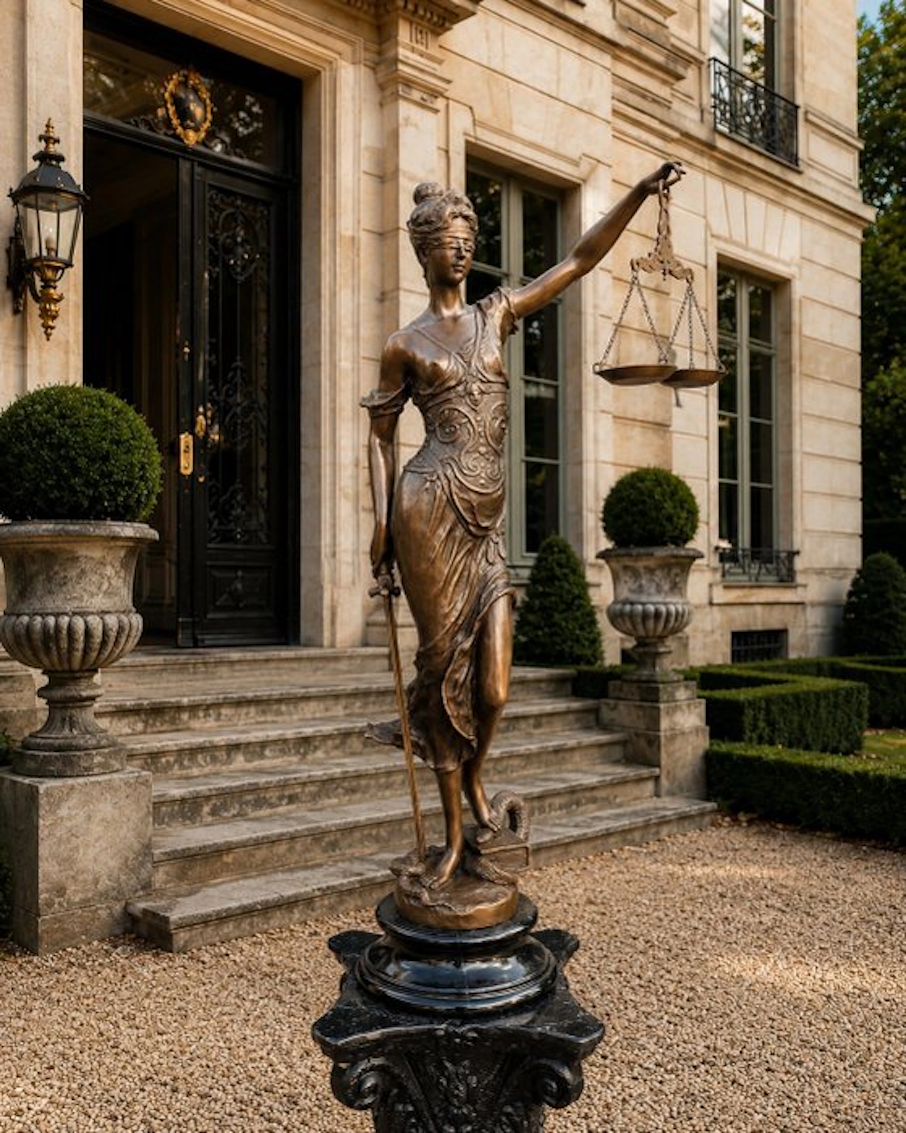 Statue, Bronze XL - Lady of Justice - 100 cm - Bronze, Marble