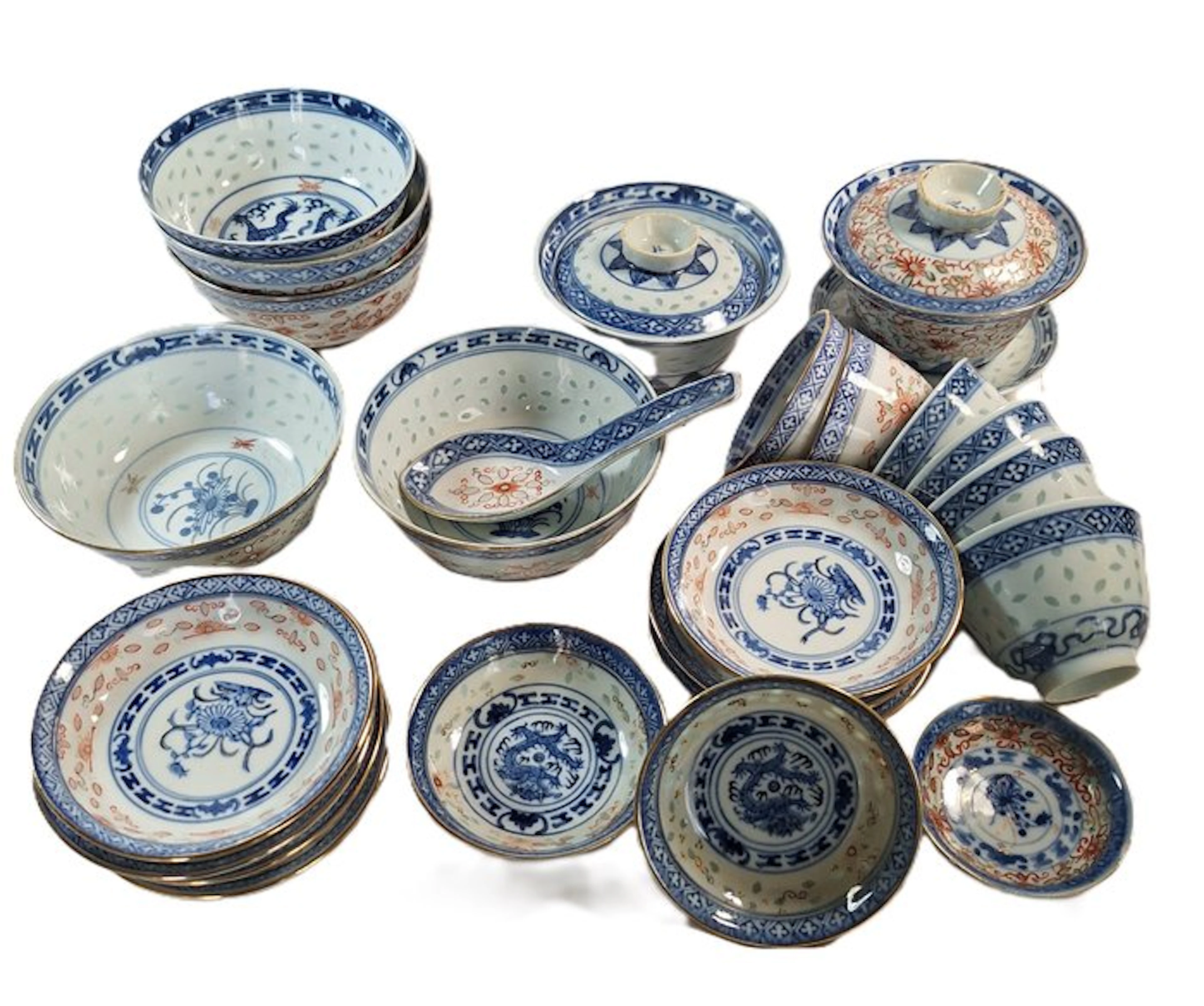 jingdezhen - Bowl (27) - kommen koppen deksels en stands - Porcelain