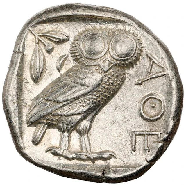 Attica, Athens Tetradrachm 440–404 B.C. - Athena und AΘE Eule - NGC