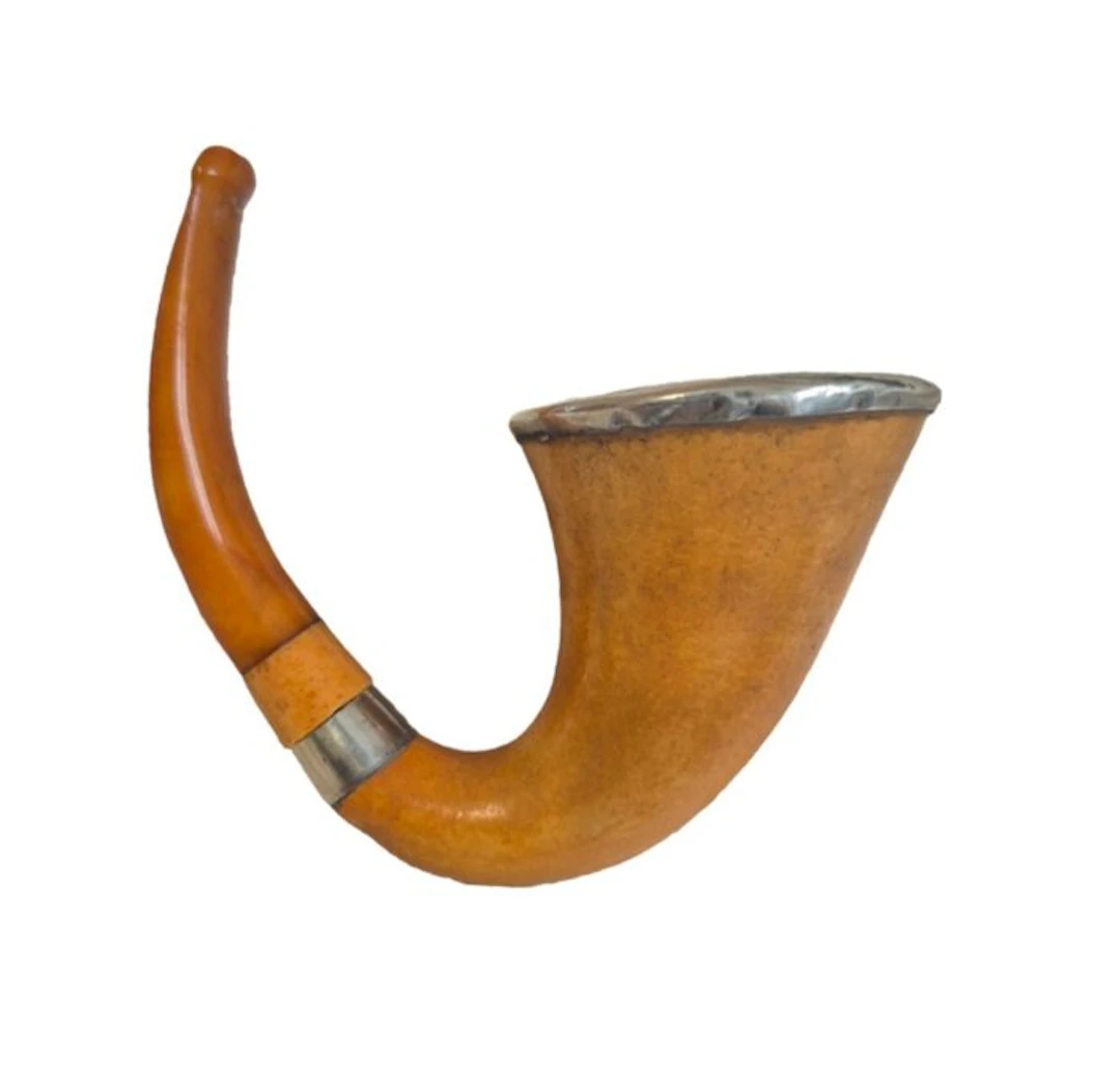Meerschaum and Gourd Calabash Pipe - Meerschaum pipe - .925 silver
