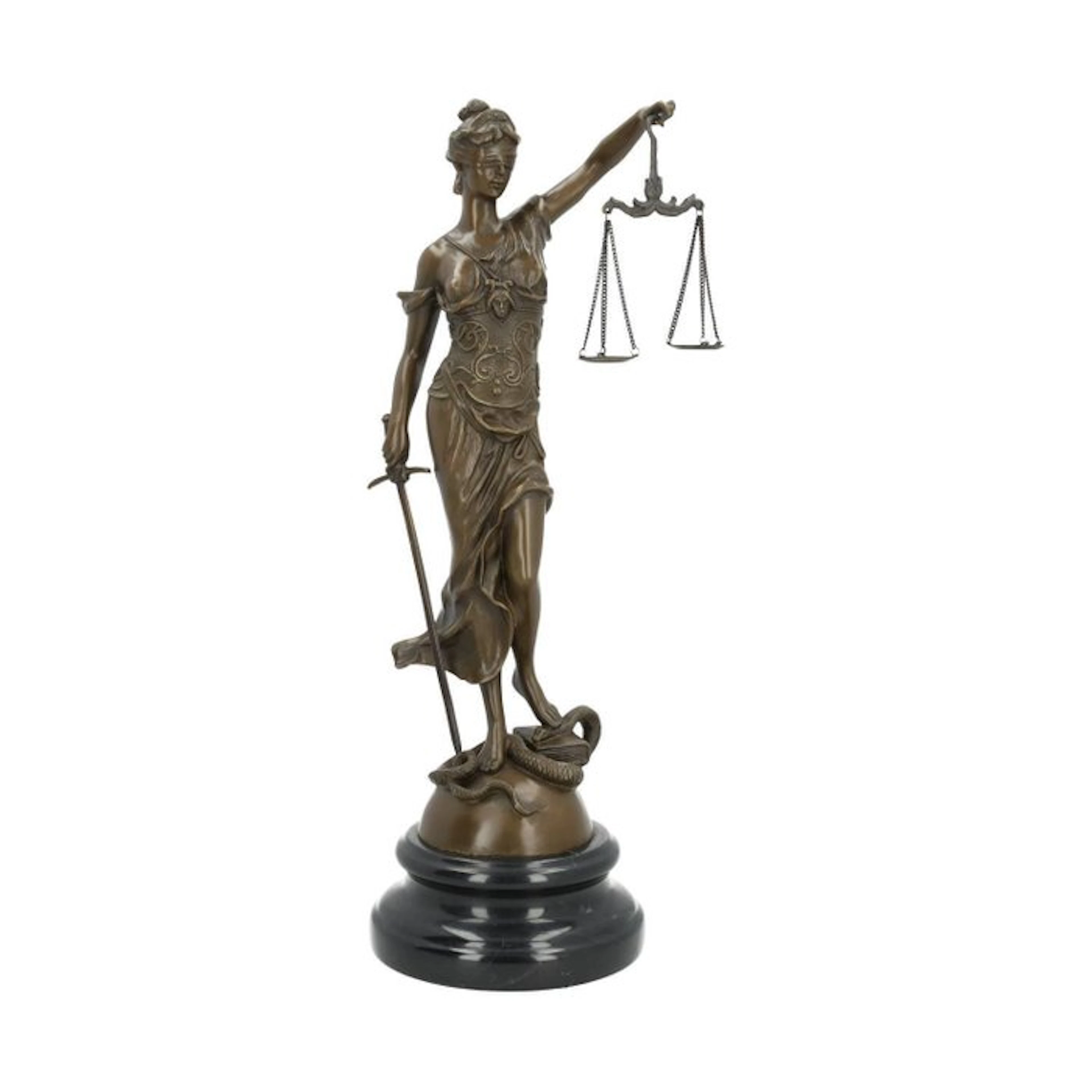 STB-ART - Sculpture, Lady justice - 45 cm - Bronze, Marble
