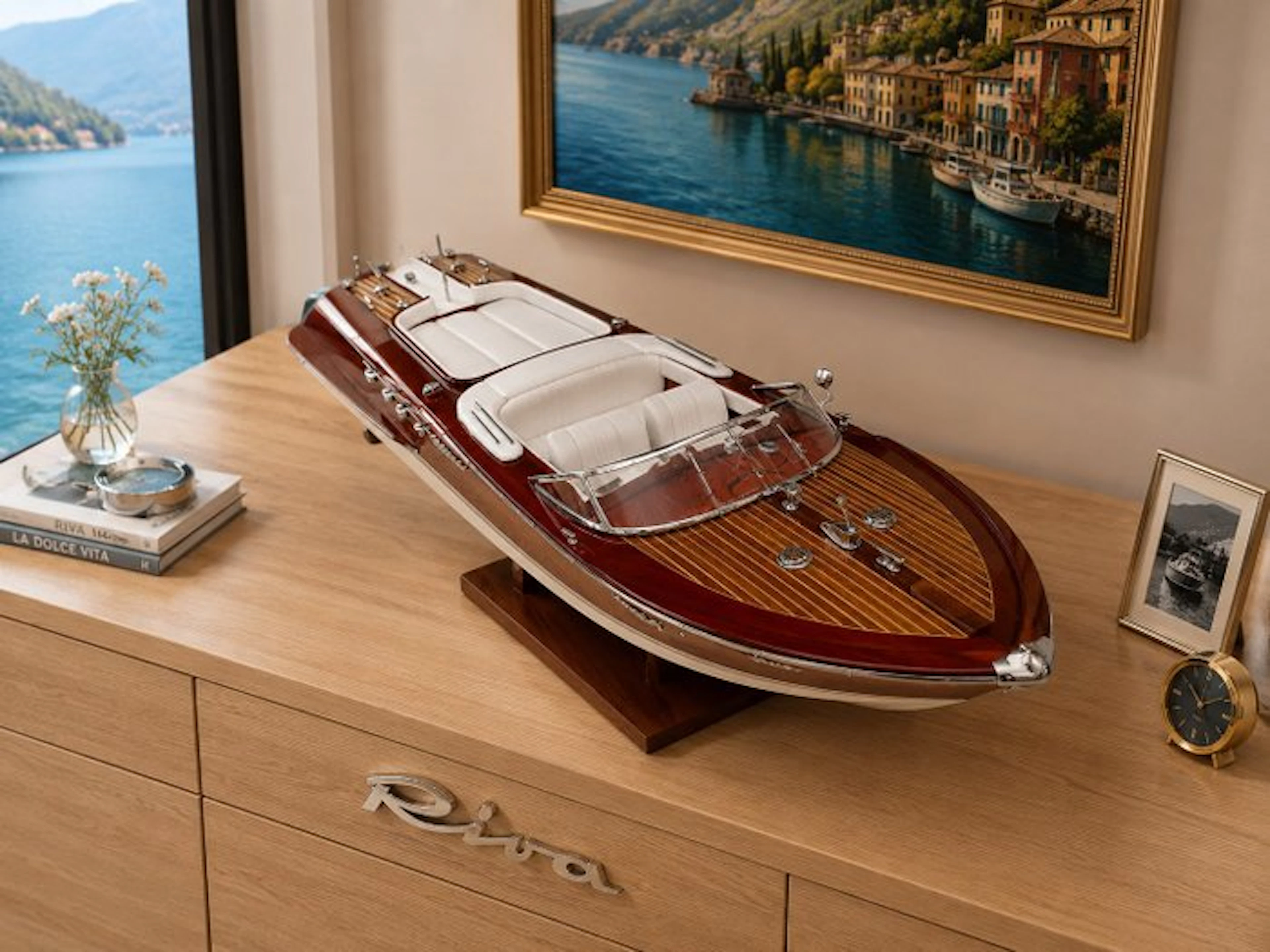 Riva Aquarama maquette de luxe bois modelisme 53cm 1:14 - Model boat