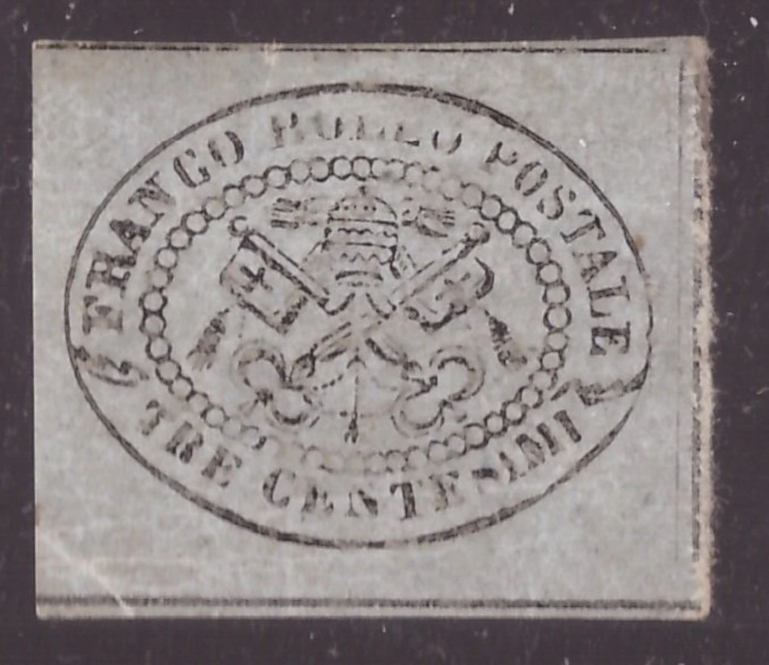 Italian Ancient States - Papal State 1867 - 3 gray cents - Sassone N. 15