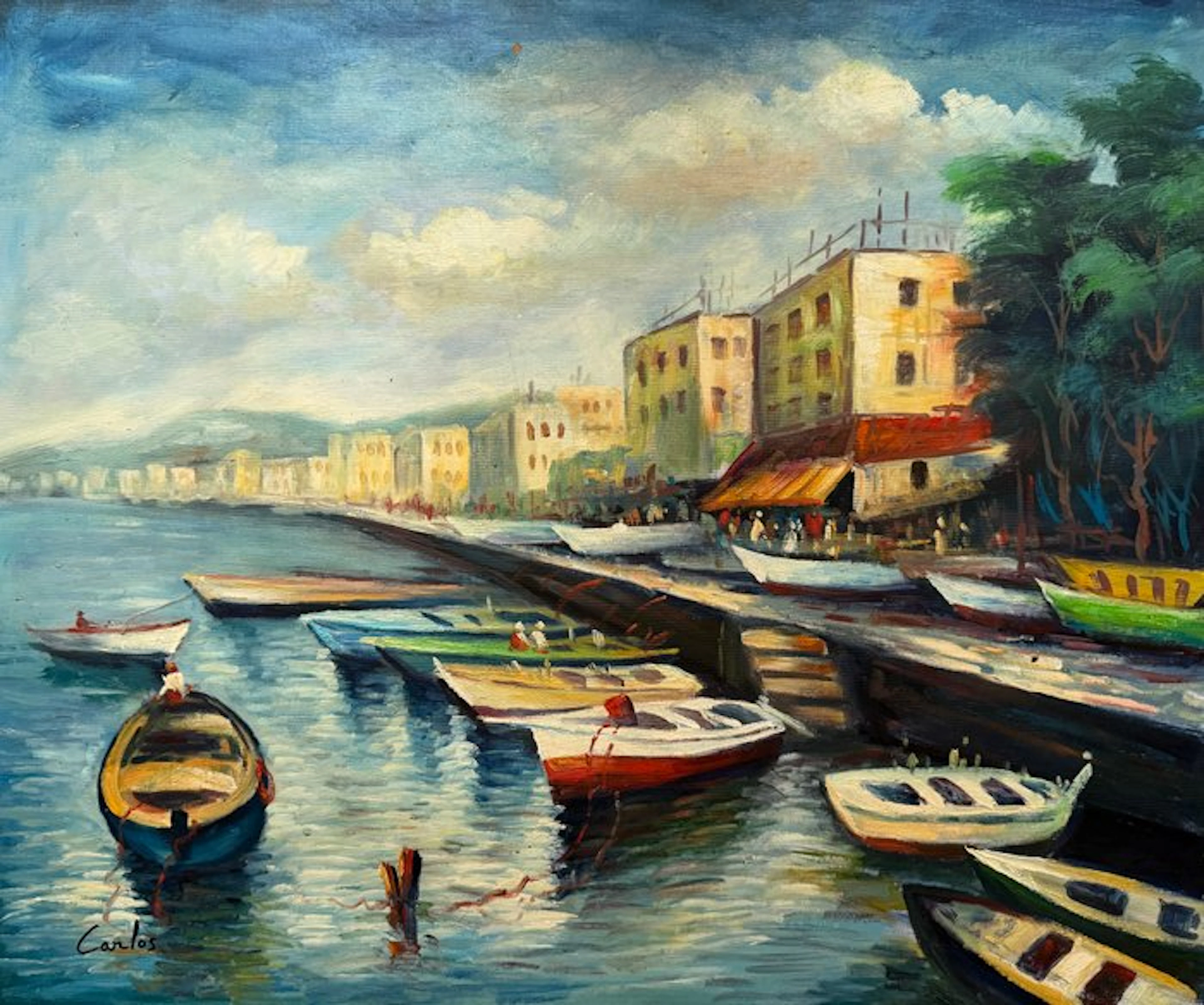 Carlos (1970 - ) - Port méditerranéen aux barques