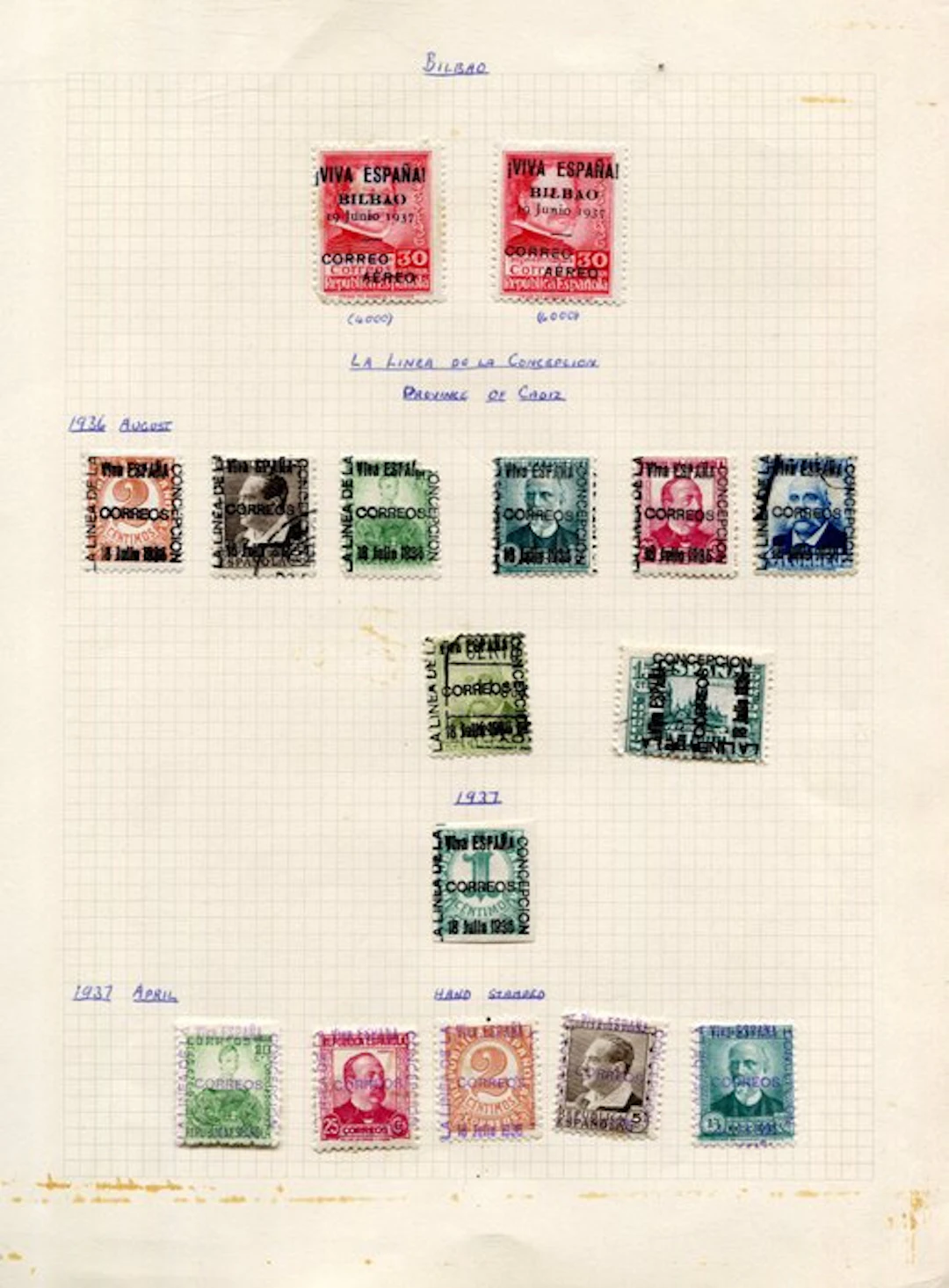 Spain 1936/1938 - SPAIN 1936-38 Civil War Locals etc M&U...