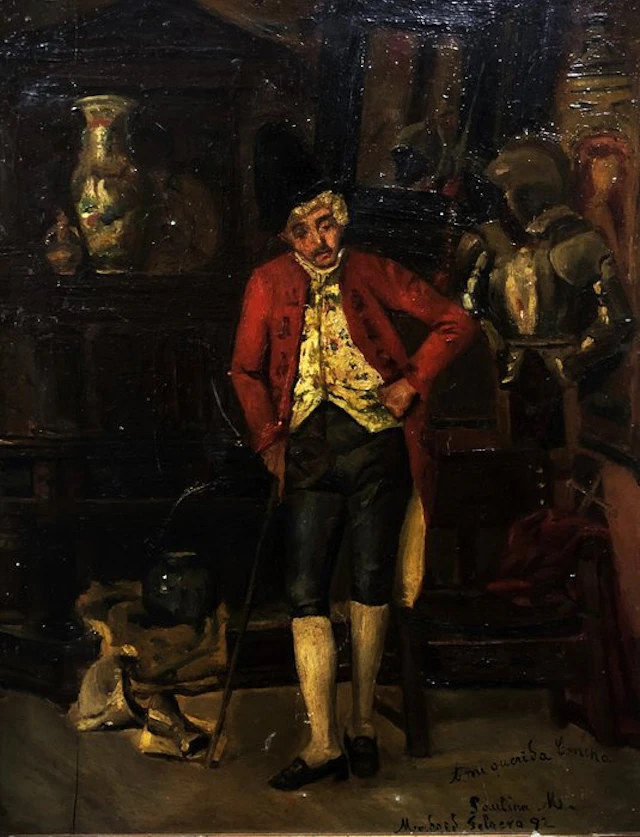 Paulina Maglioli y Coudón (1874-1945) - Antique Store Interior in Old Madrid