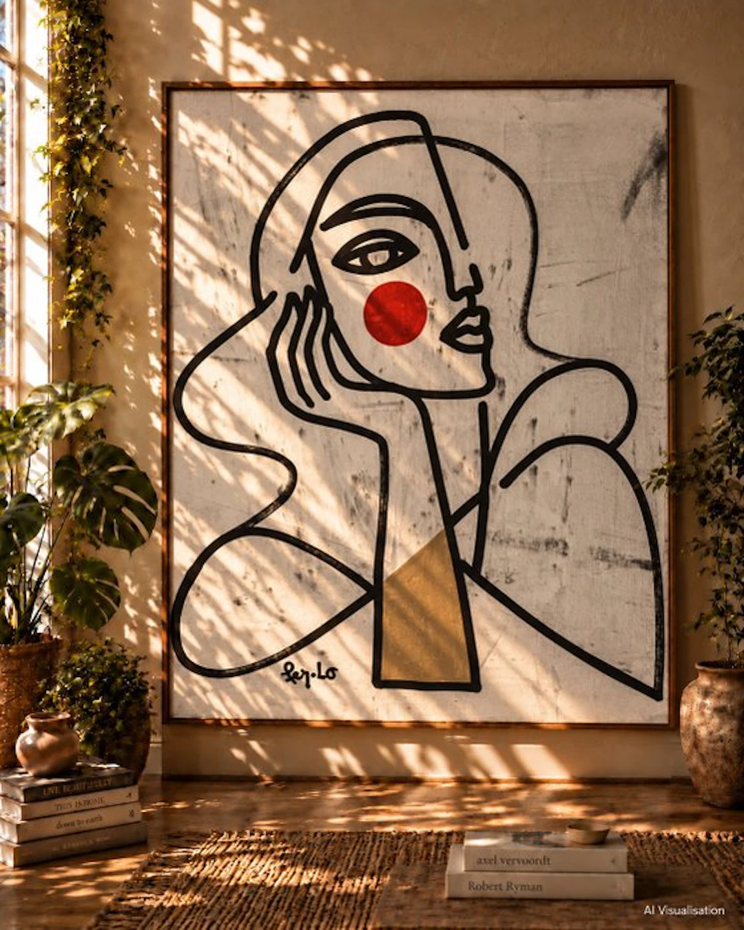Claudia Fer.Lo - Window Lady - Acrylic on canvas 100 x 80 cm "XL"