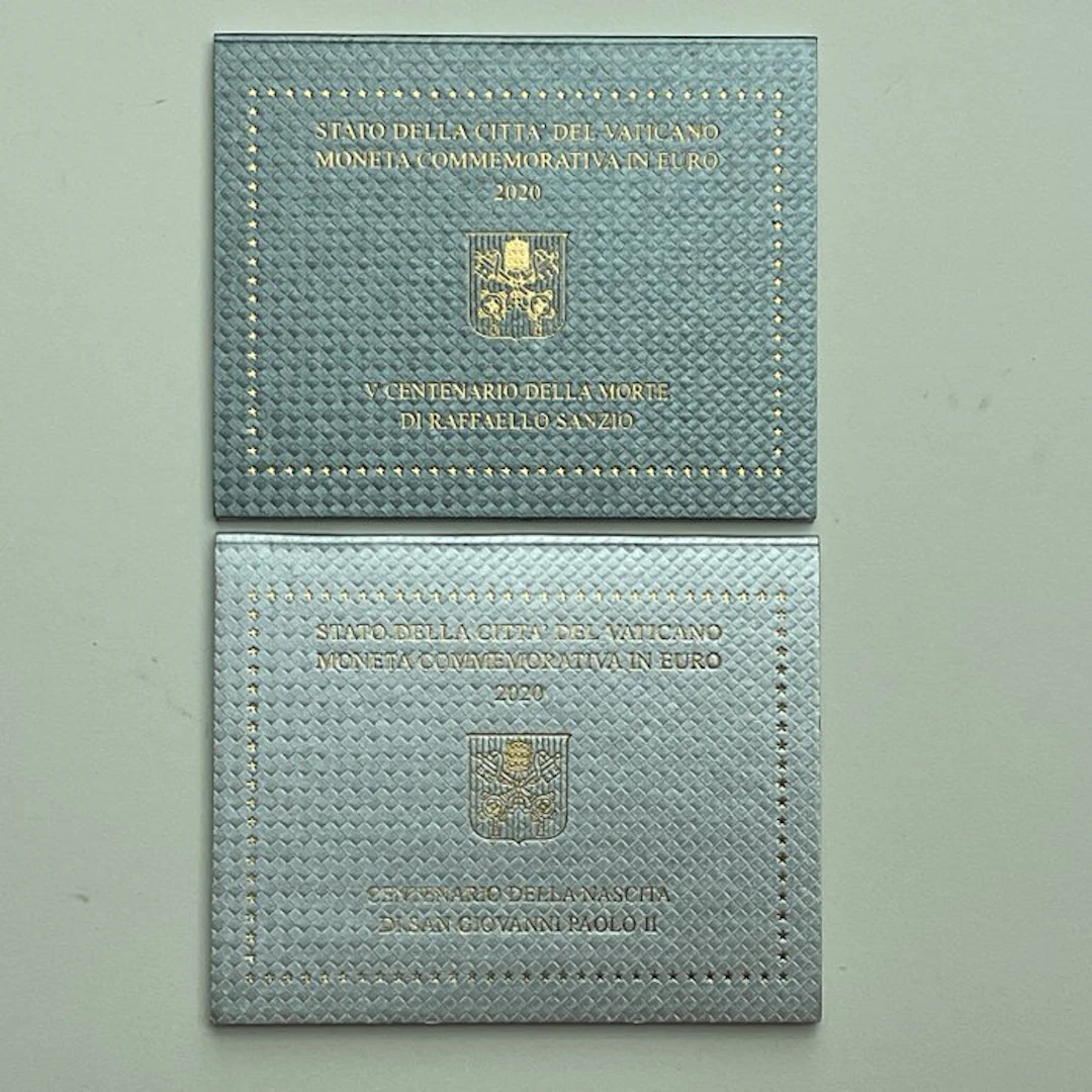 Vatican. 2 Euro 2020 "Raffaello Sanzio" + "Giovanni Paolo...