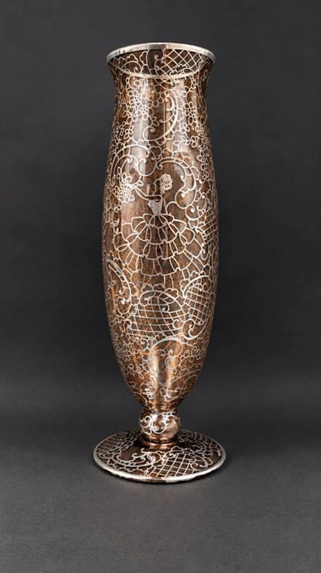 Murano, Grandi dimensioni 41 cm - Vase - Glass, Silver - Art Deco