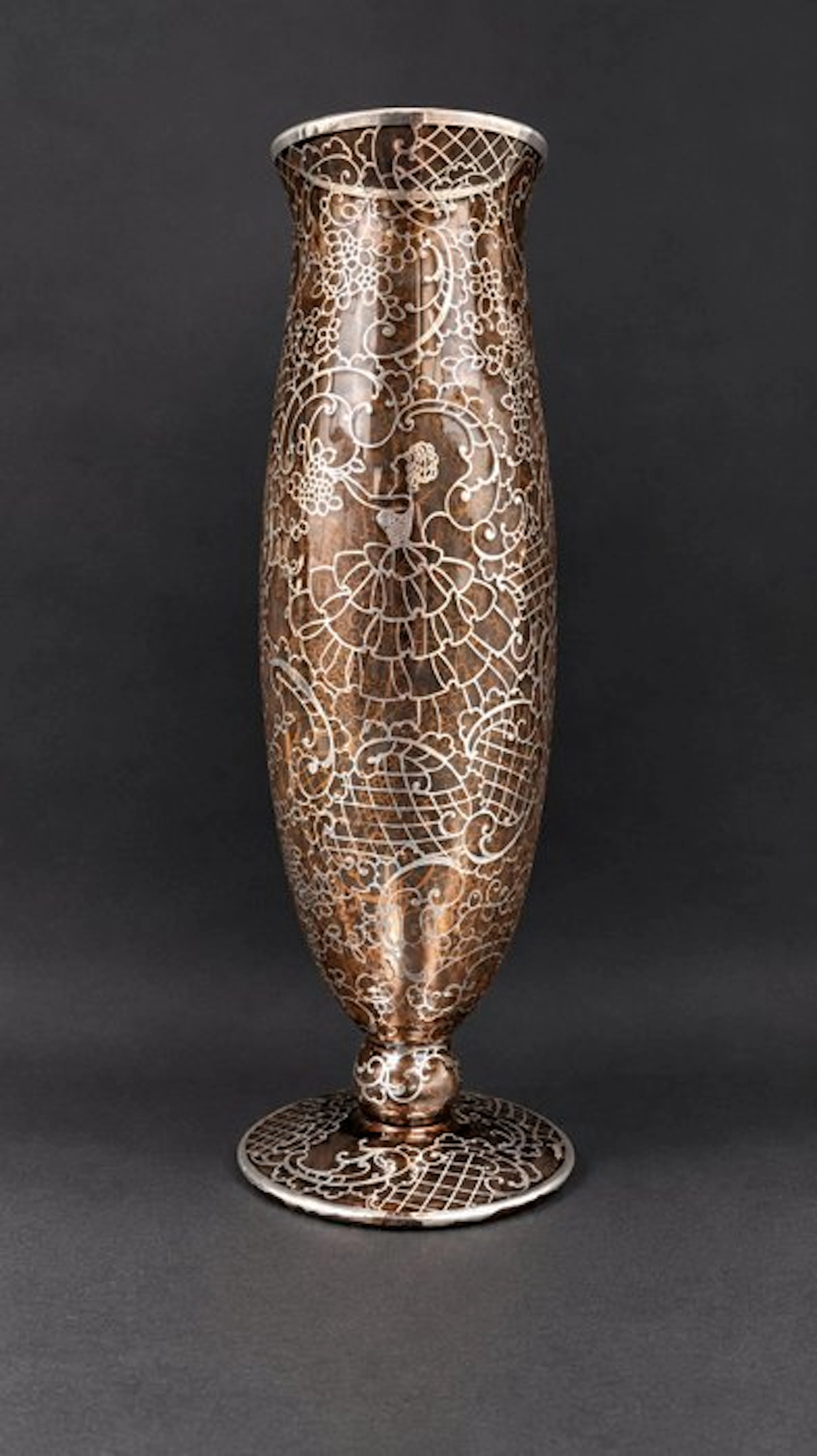 Murano, Grandi dimensioni 41 cm - Vase - Glass, Silver - Art Deco
