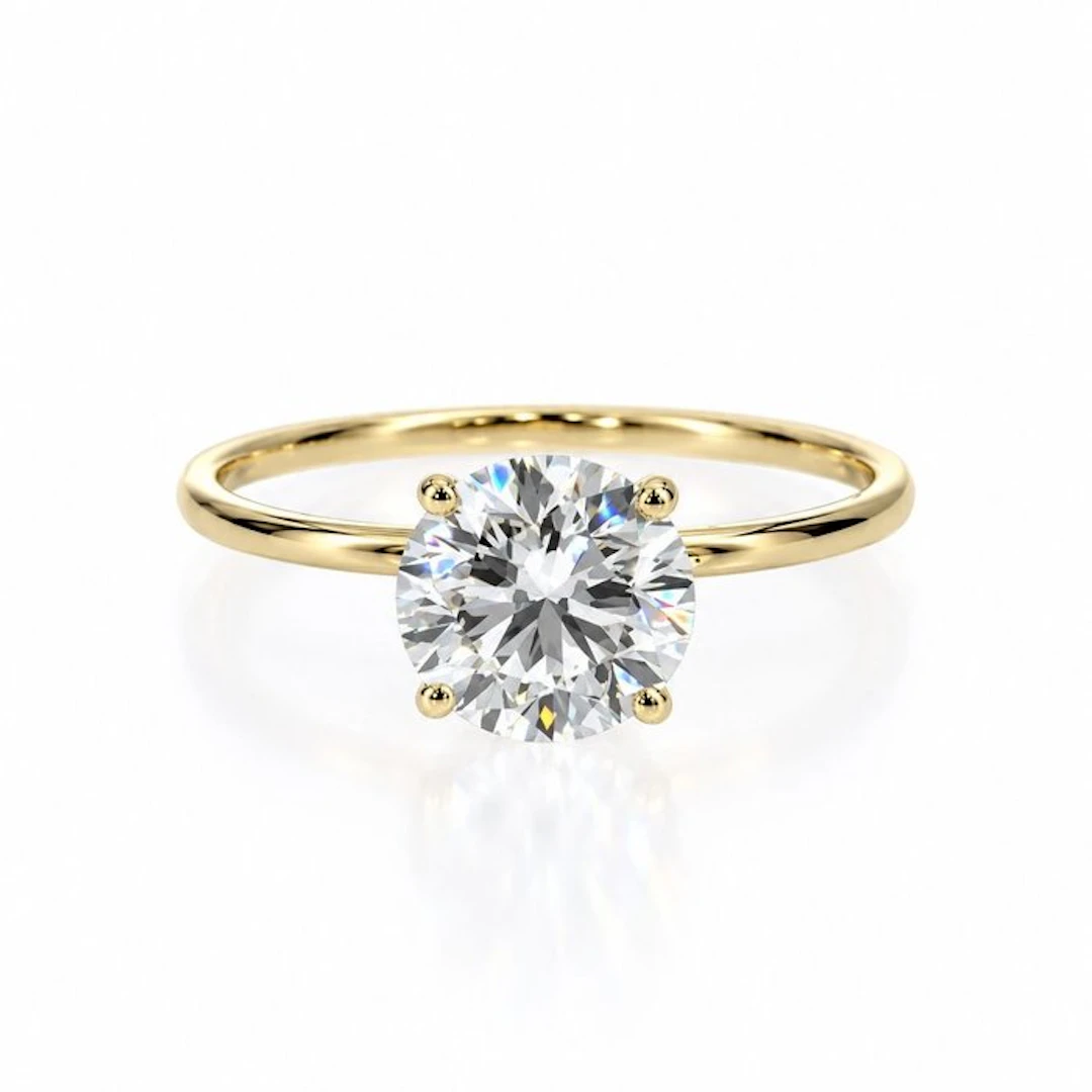 No reserve price - Ring - 14 kt. Yellow gold - 3.01ct. tw. Diamond (Lab-grown)